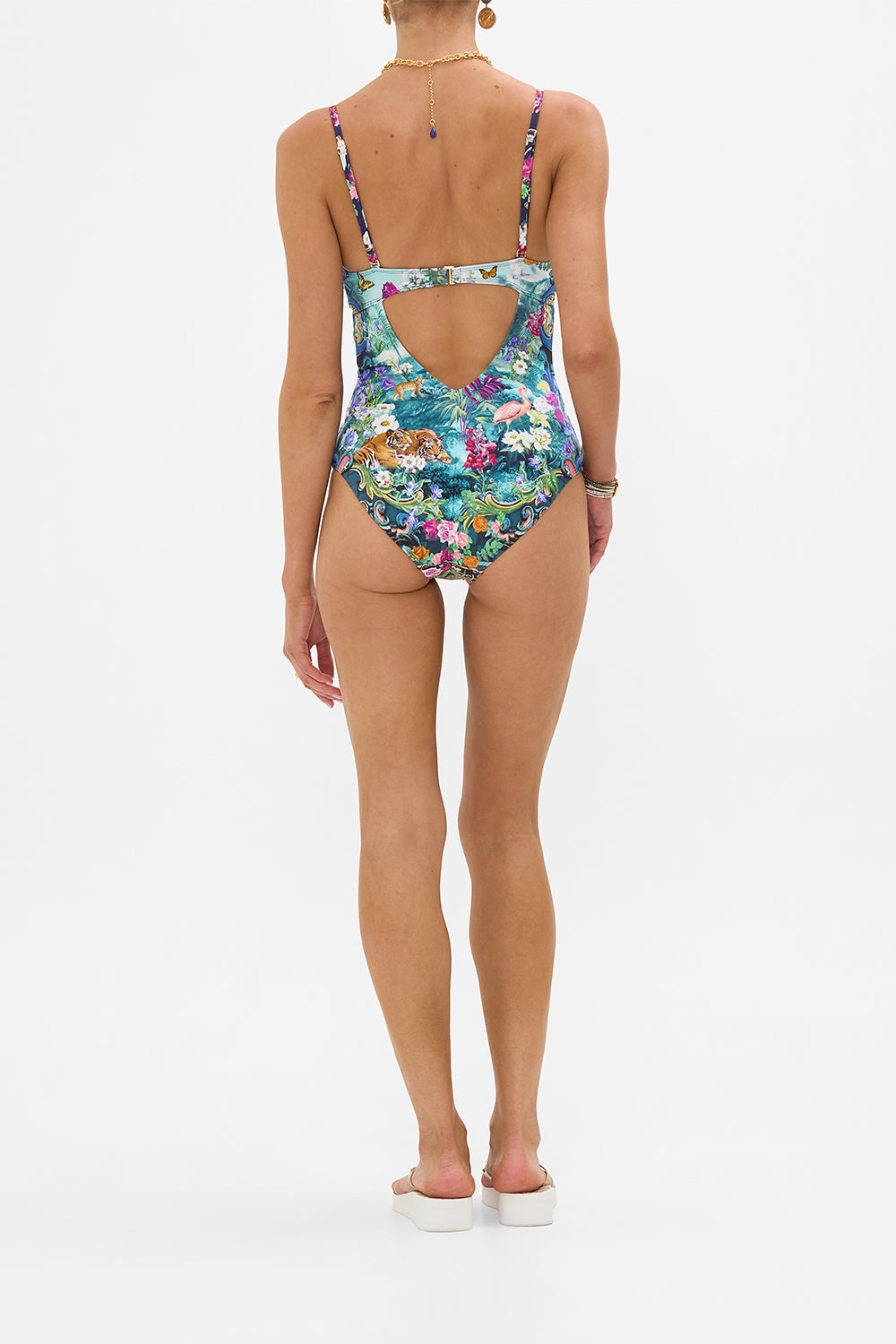 V NECK UNDERWIRE ONE PIECE WITH BACK CLIP - 3