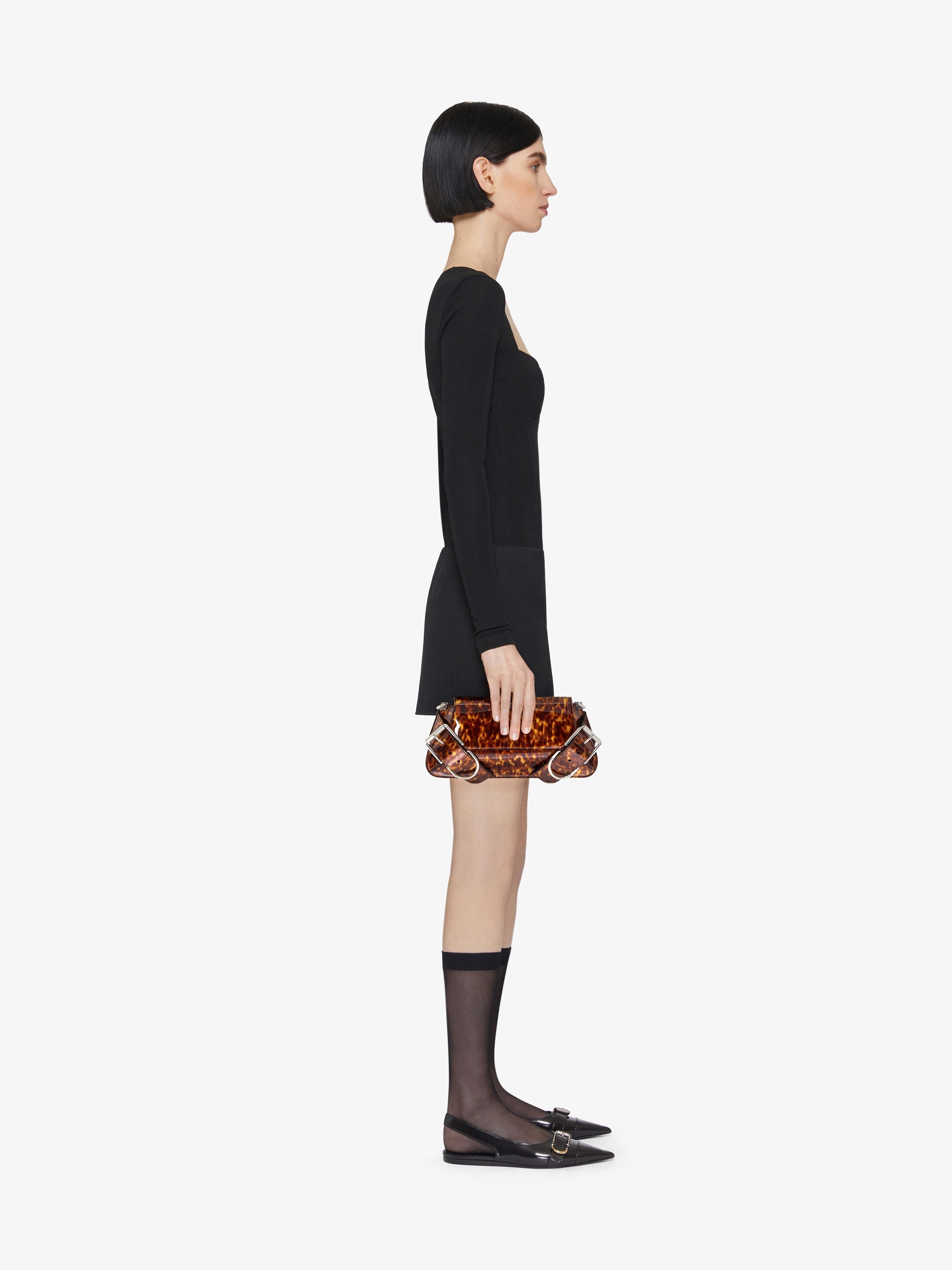 VOYOU SHOULDER FLAP BAG IN TORTOISESHELL LEATHER - 2