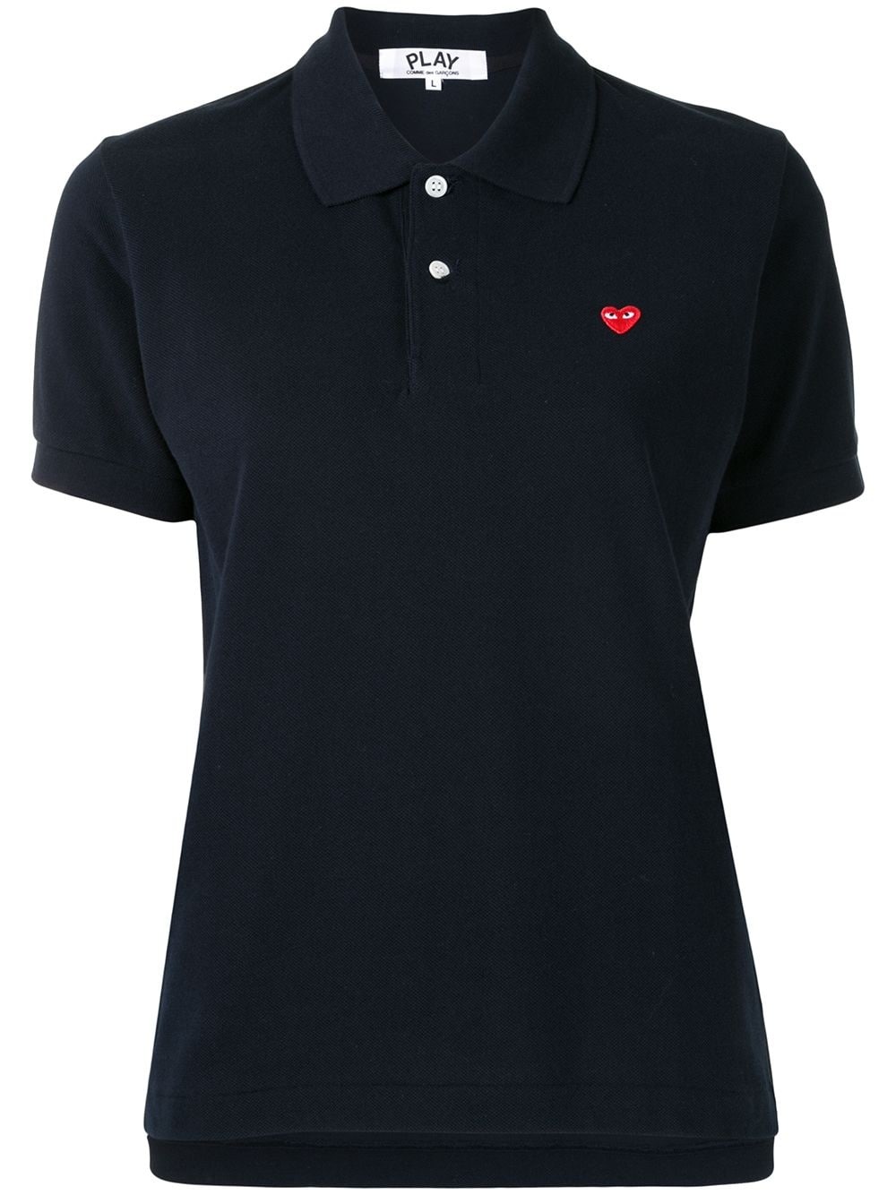 heart-embroidered short-sleeve polo shirt - 1