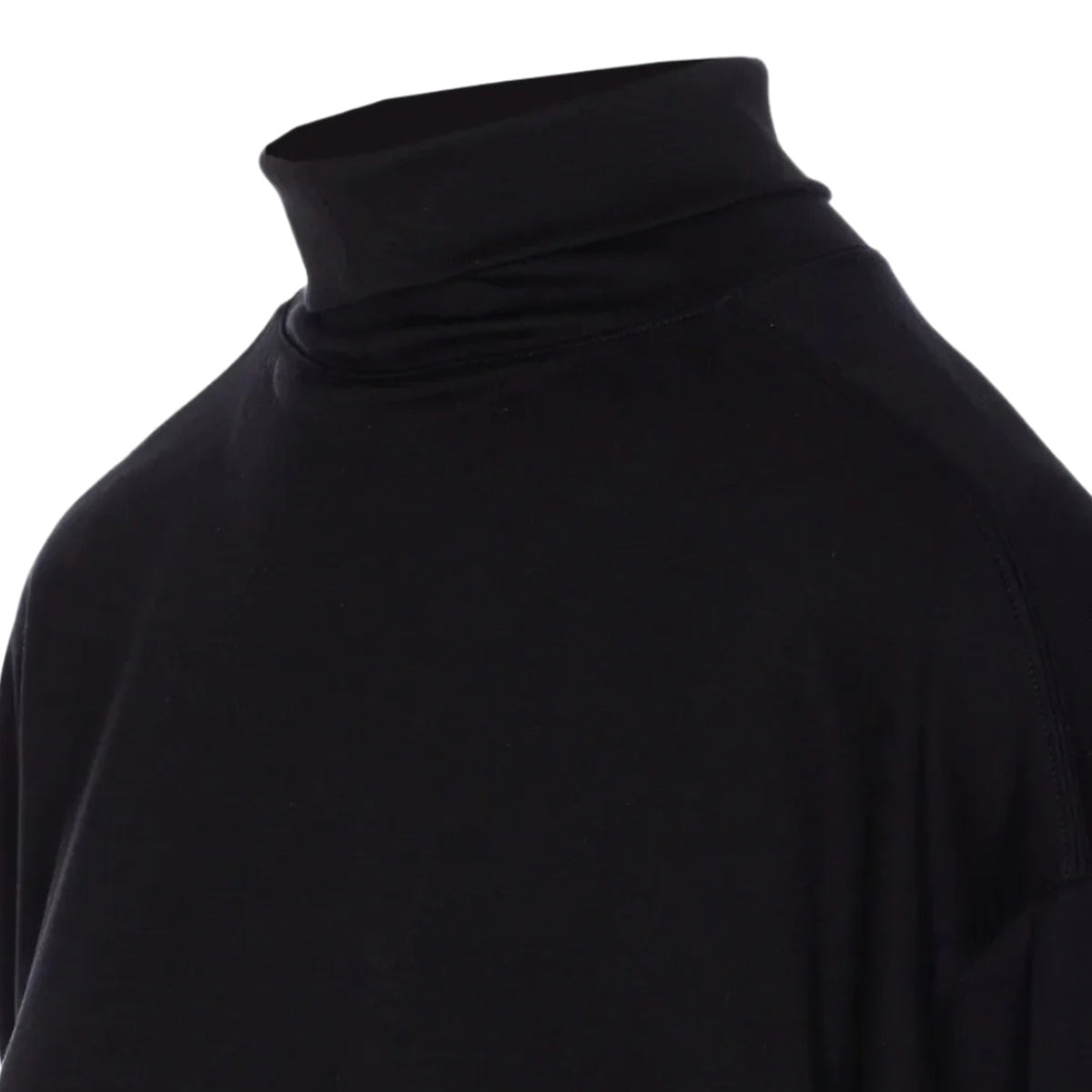 RELAXED MOCK NECK T-SHIRT (BLACK) - 3