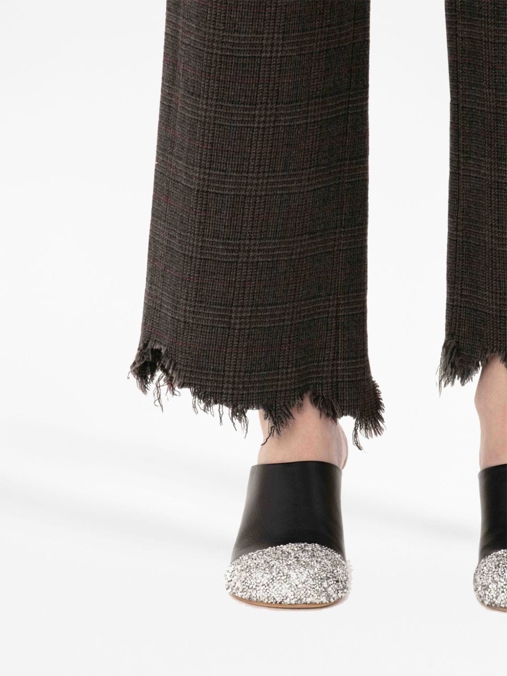 distressed-effect straight-leg trousers - 5