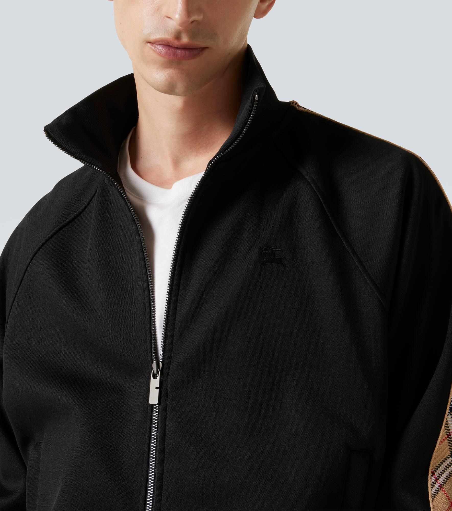 Burberry Check cotton-blend jersey track jacket - 5