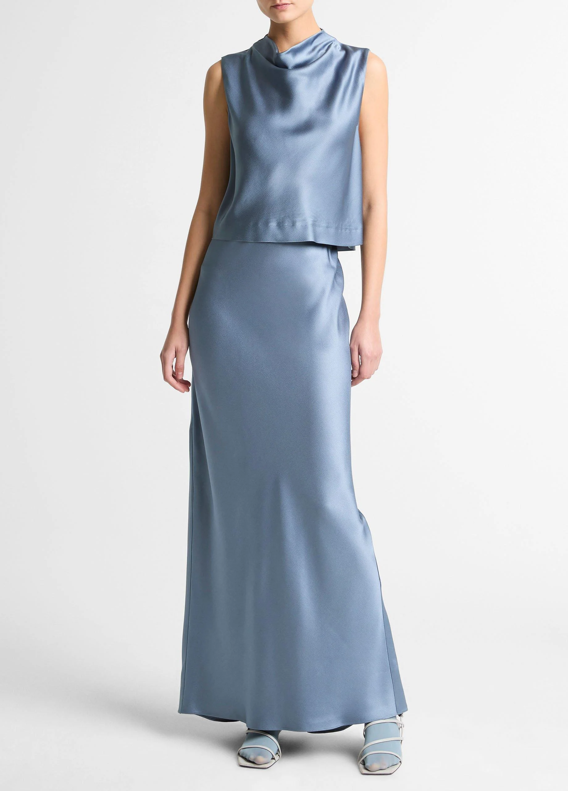 Satin Maxi Slip Skirt - 1
