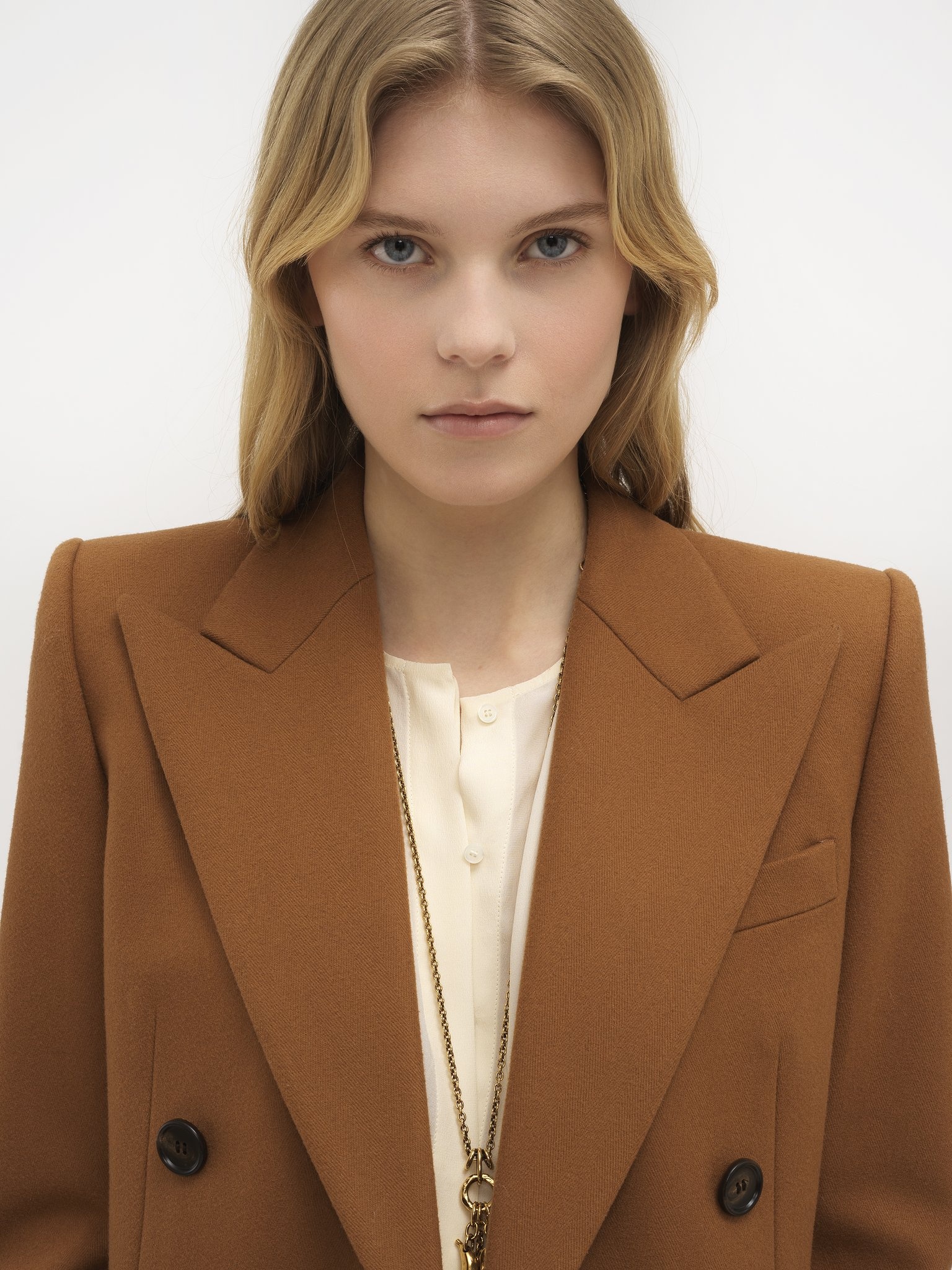 DOUBLE-BREASTED JACKET IN FLANNEL WOOL - 7