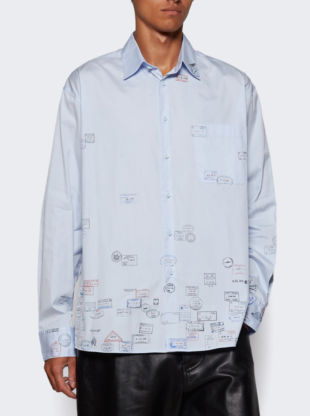 Passport Stamps Shirt Baby Blue - 2