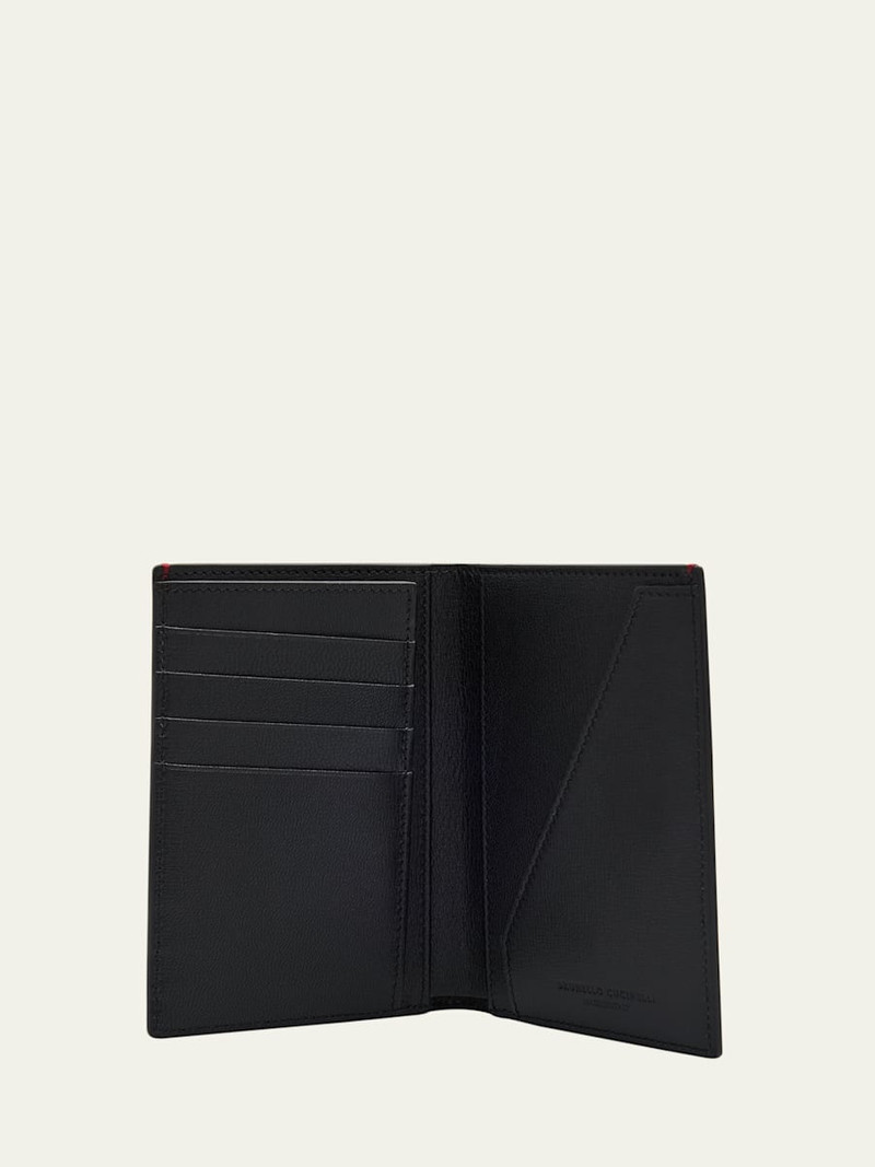 Brunello Cucinelli Men's Bifold Leather Card Holder outlook