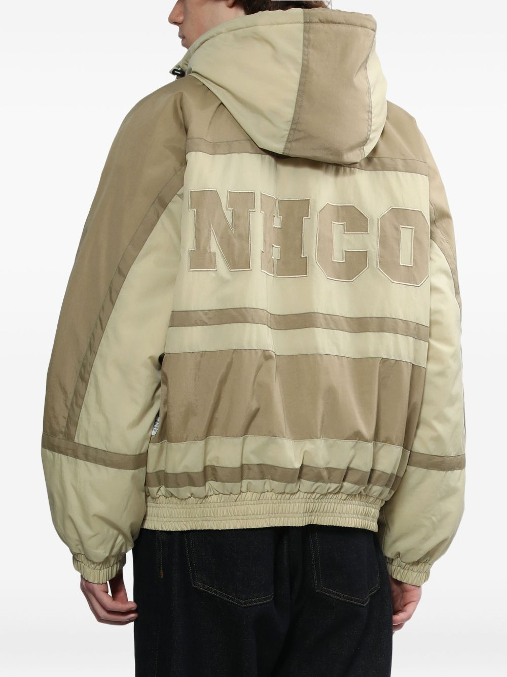 hooded panelled jacket - 4