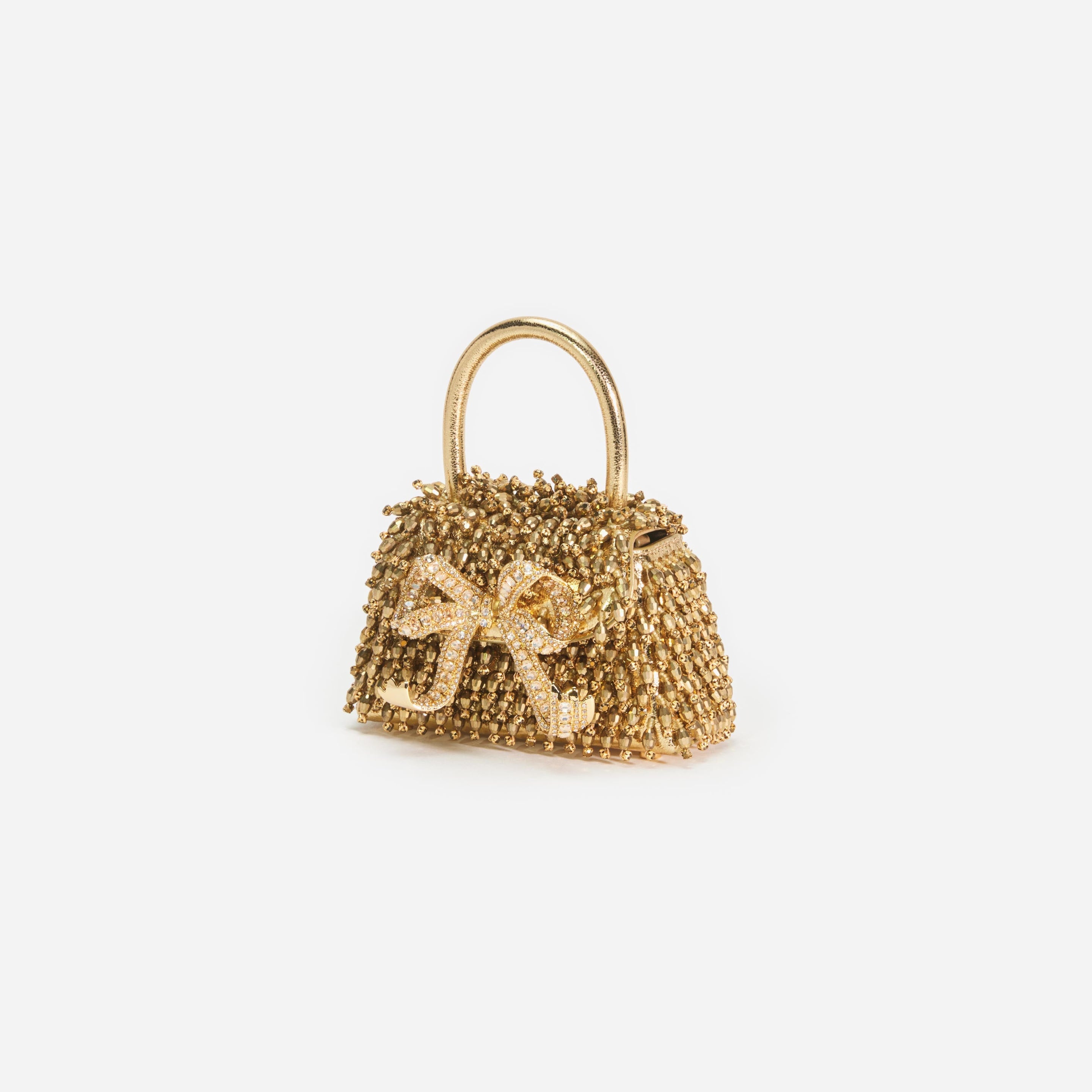 Gold Crystal Embroidery Micro Bag - 2