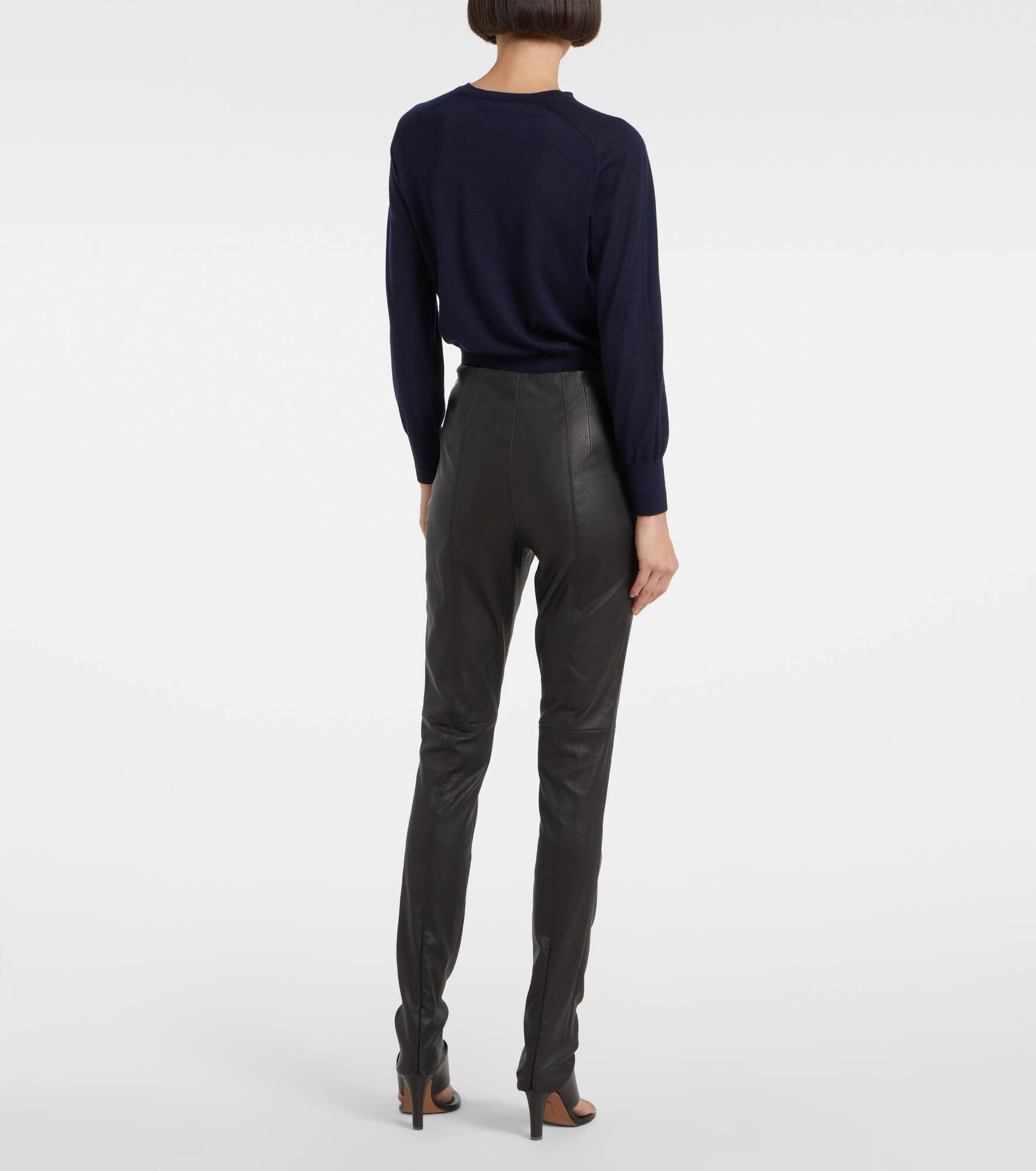 Lakun leather straight pants - 3