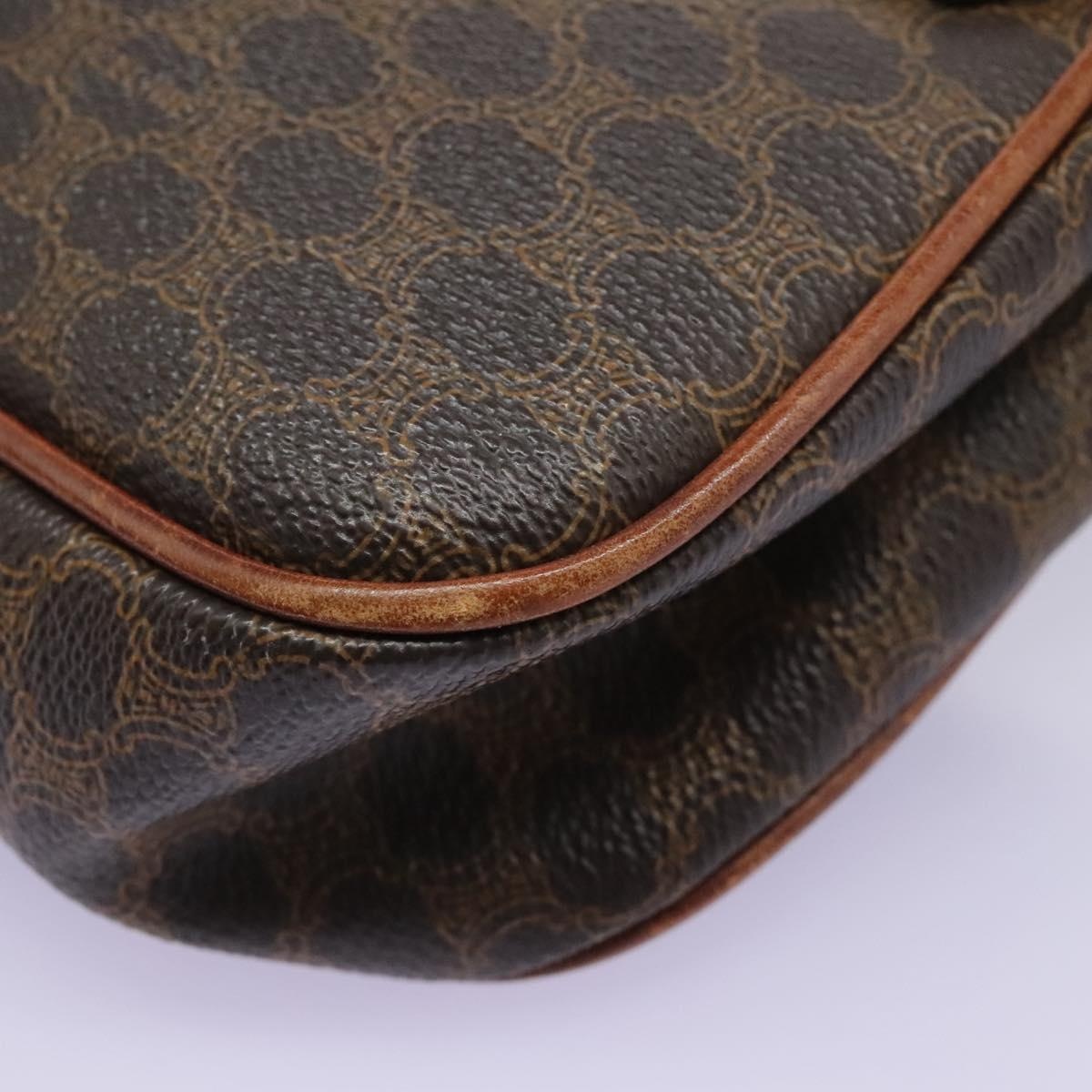 CELINE Macadam Canvas Shoulder Bag Pvc Leather Brown - 16