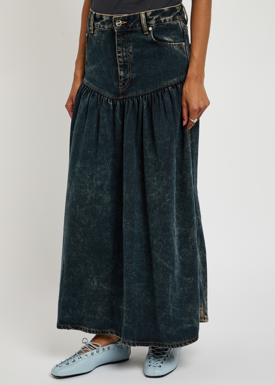 Ganni Denim Maxi Skirt - 2