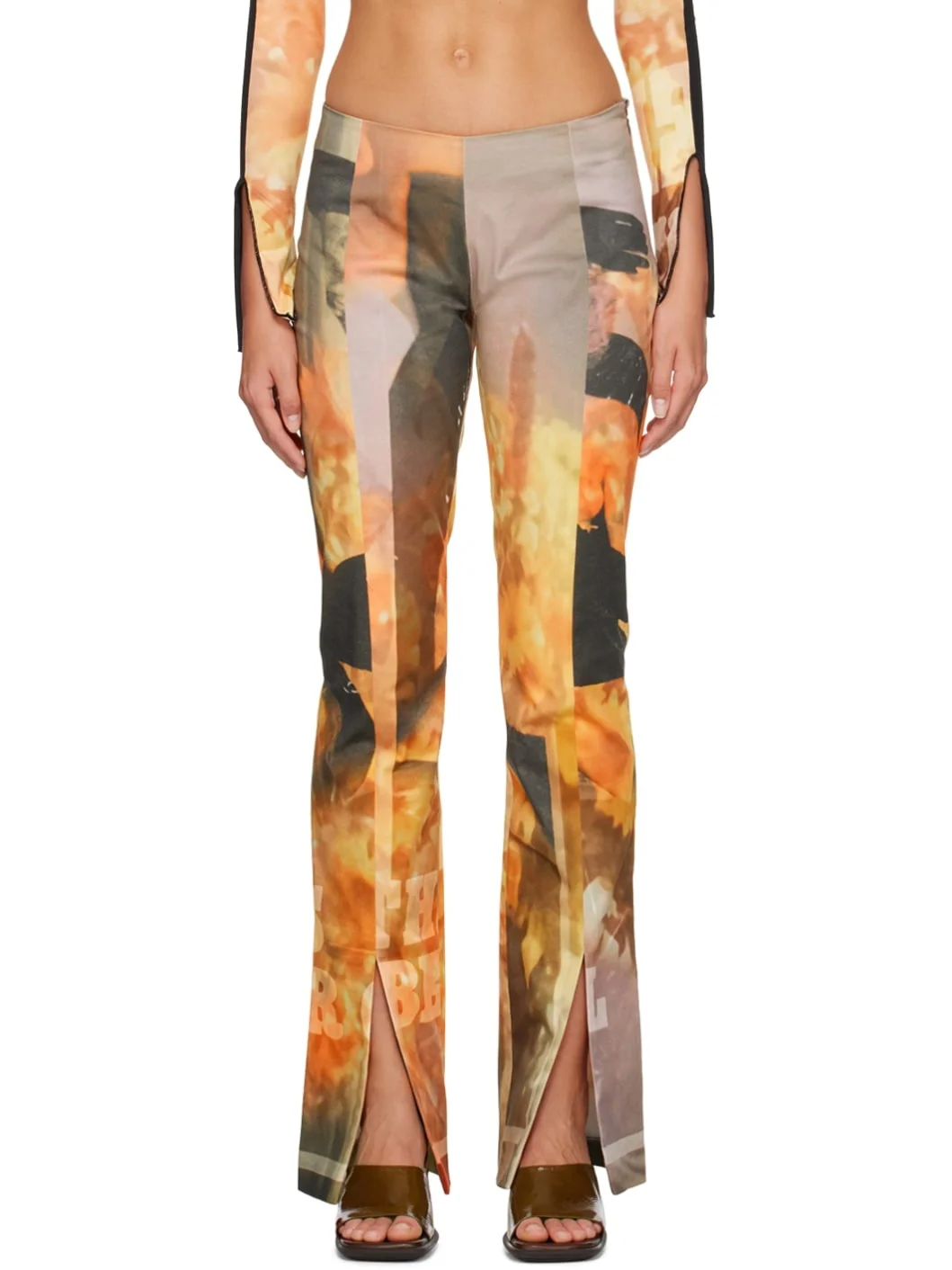 Orange Sunflower Jeans - 1