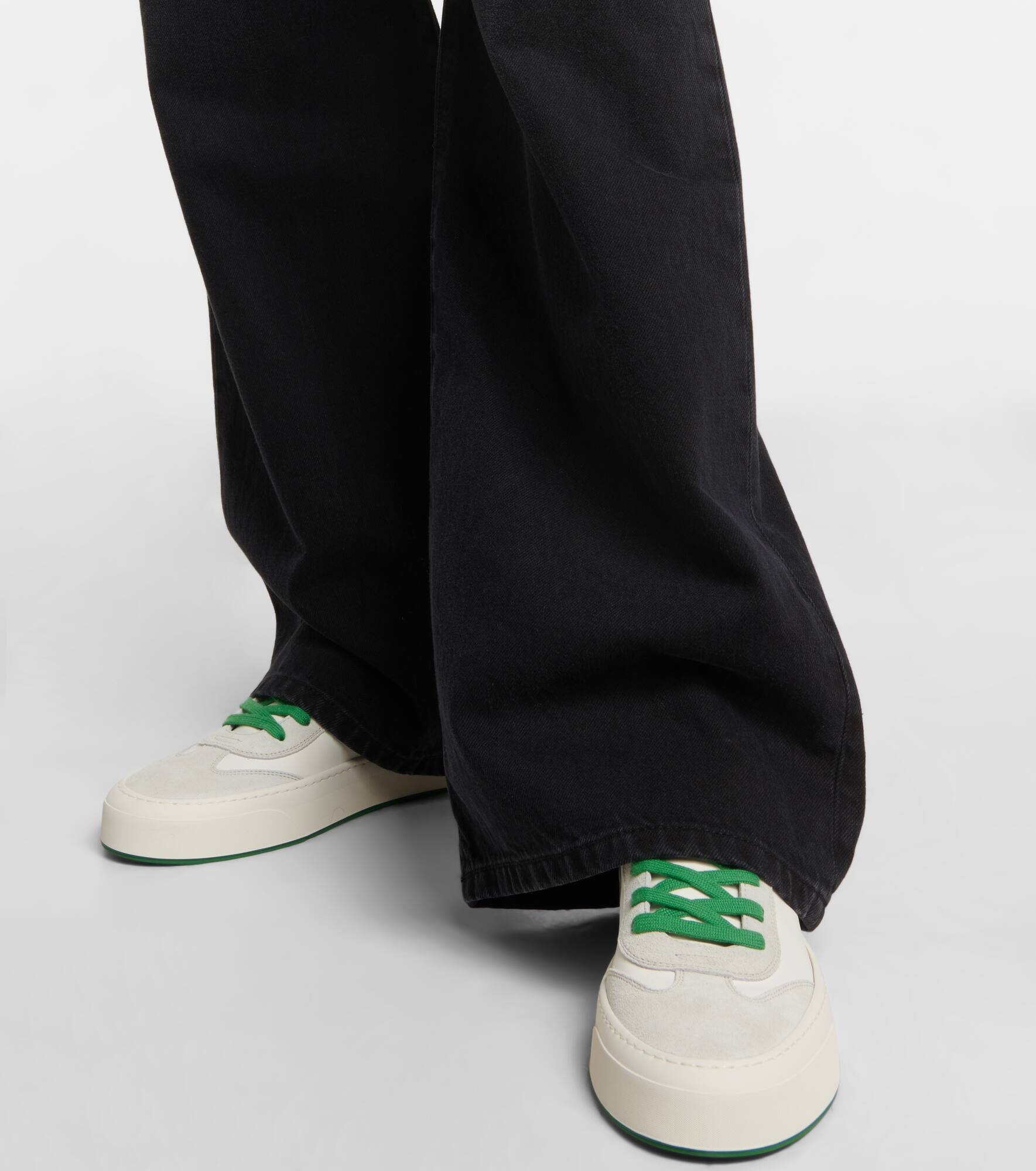Marley suede-paneled leather sneakers - 4