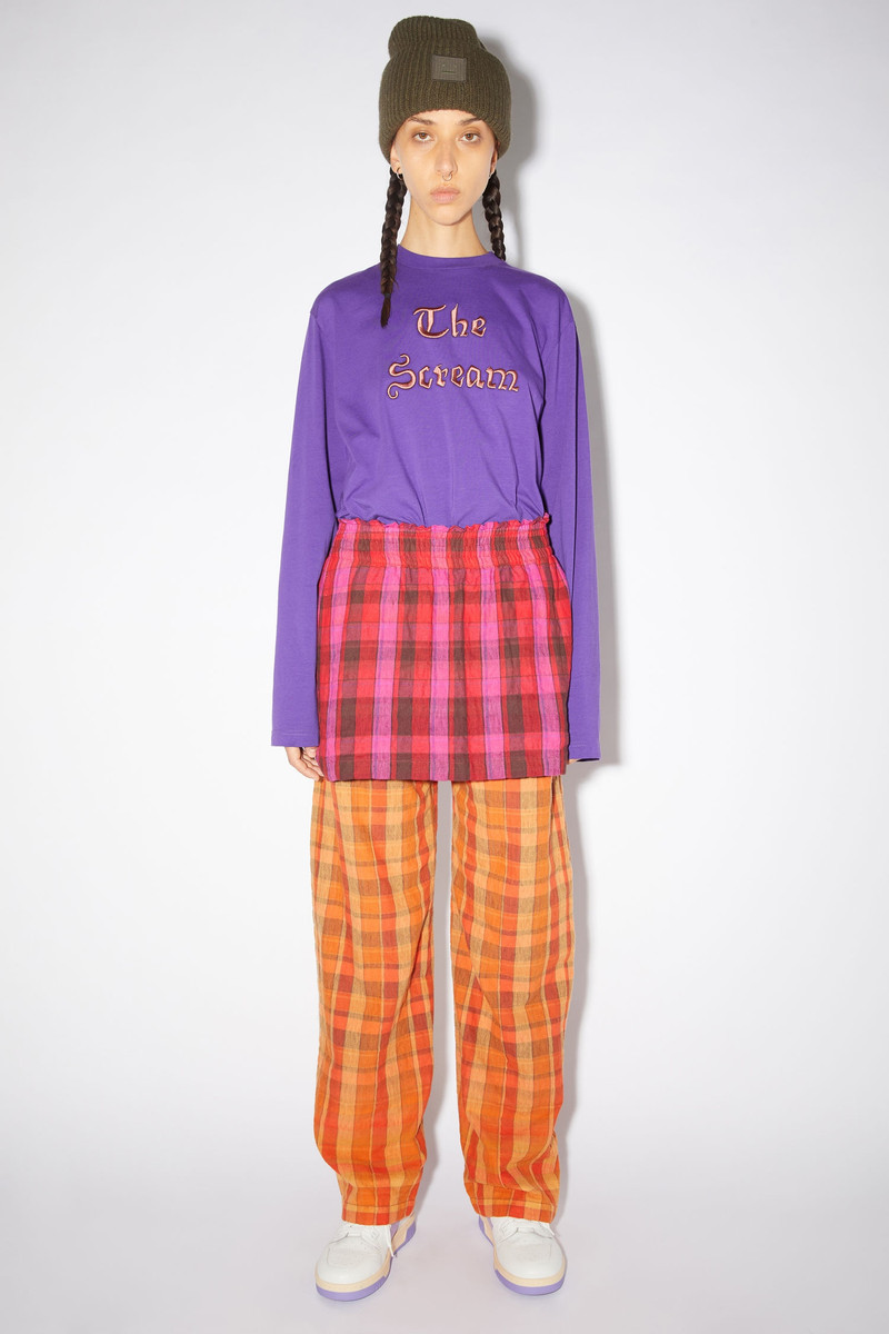 Acne Studios Flannel skirt - Fuchsia pink/wine red outlook