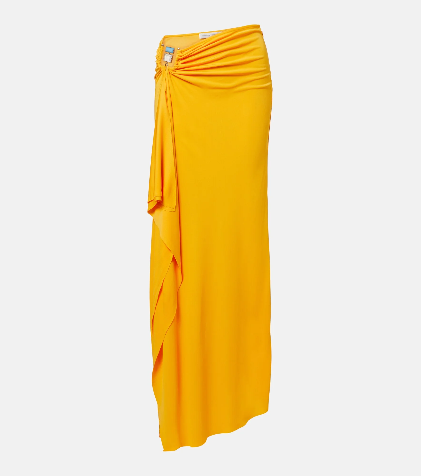 Embellished gathered jersey maxi skirt - 1