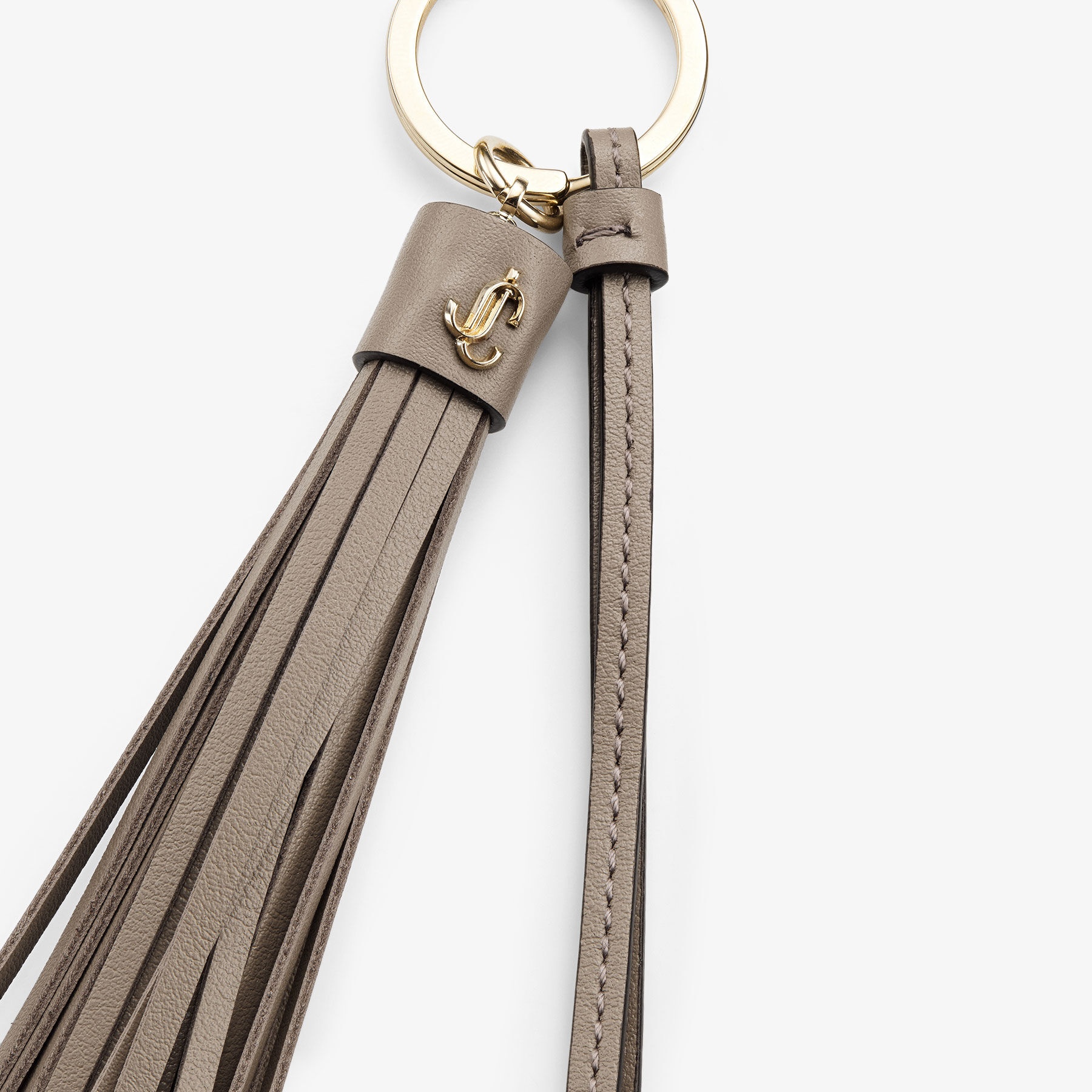 Tassle Keyring Charm
Taupe Calf Leather Tassel Bag Charm - 2