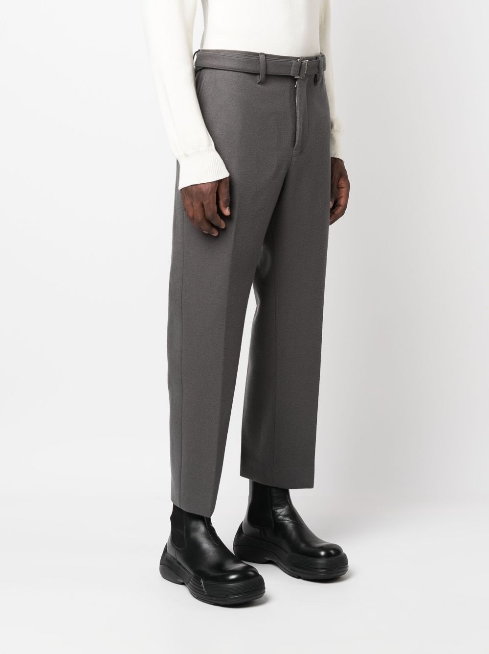 wool tailored cropped trousers - 3