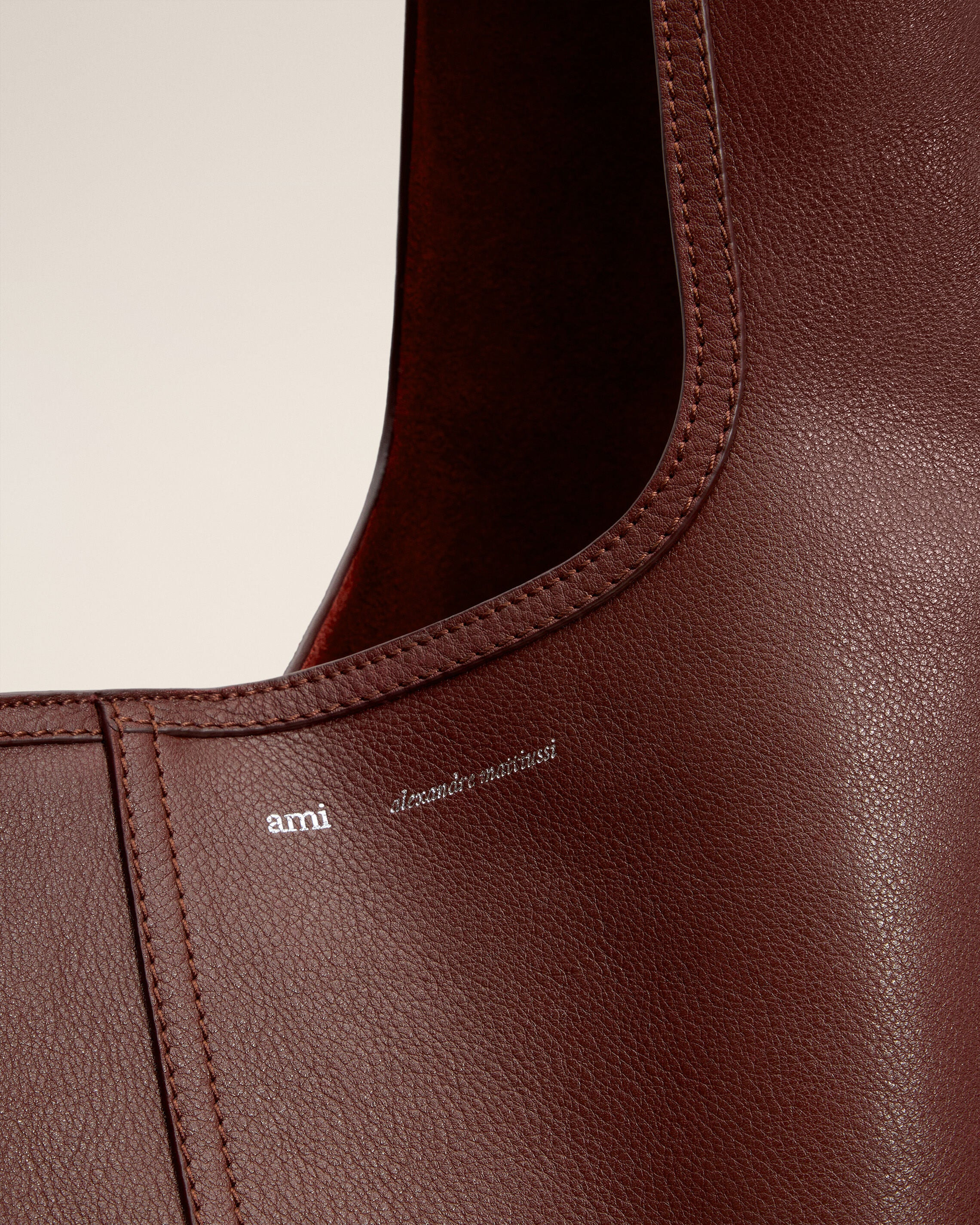 BURGUNDY SUPPLE LEATHER ETIENNE HOBO BAG - 5