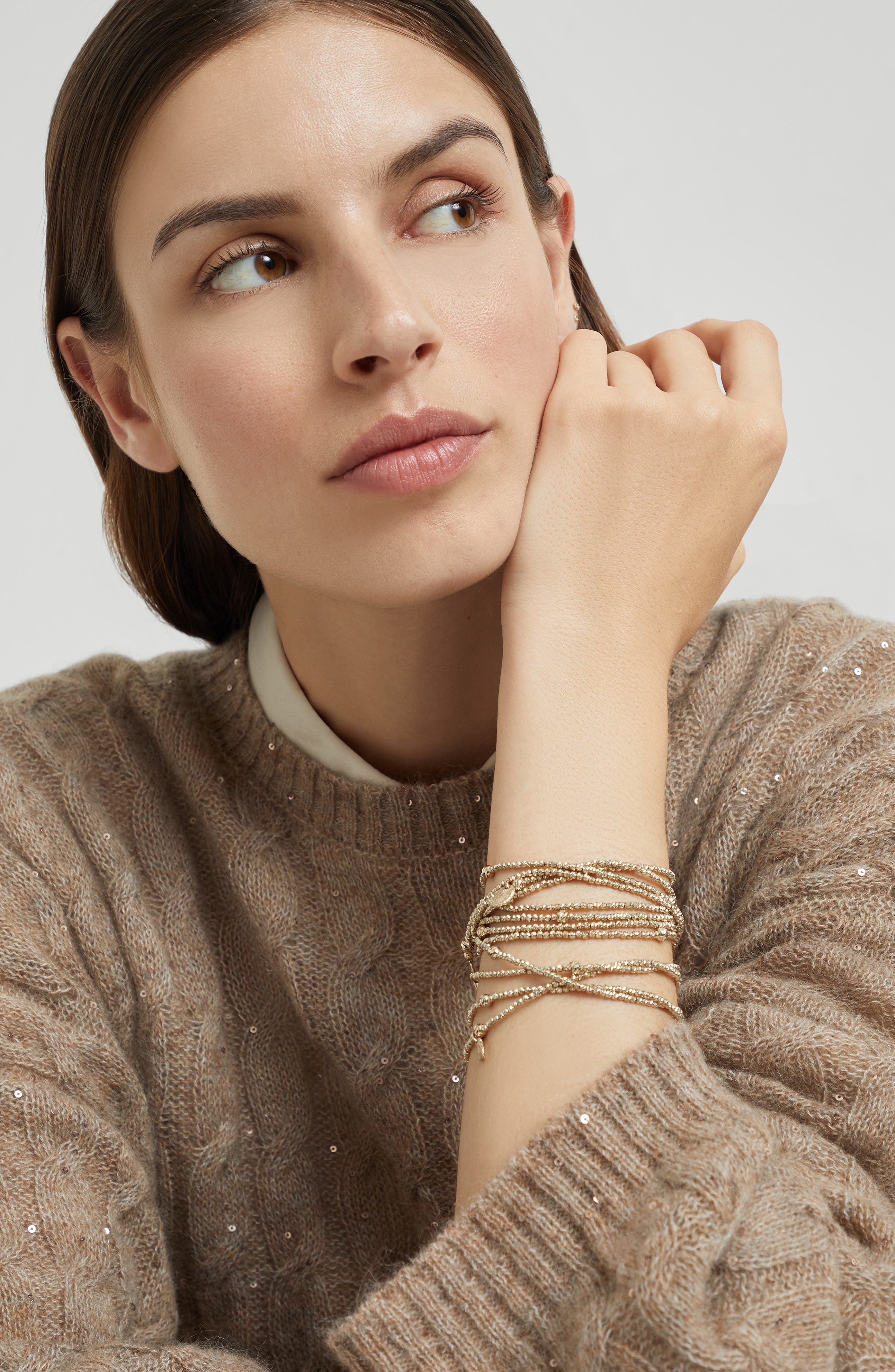 Brunello Cucinelli Wrap Bracelet in Light Gold at Nordstrom - 4