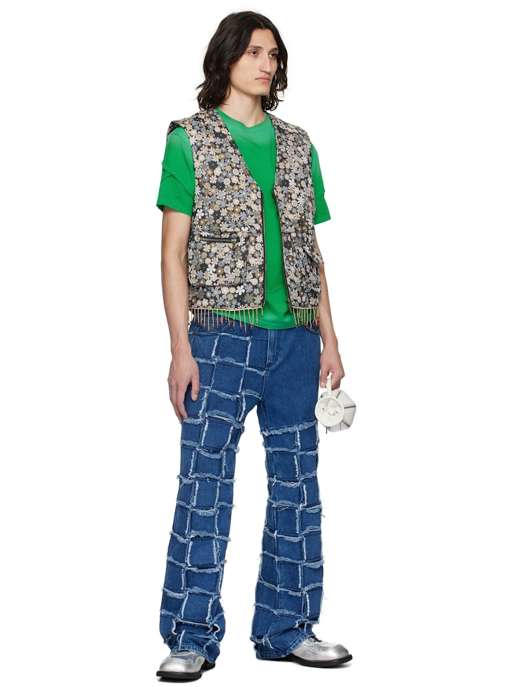 Blue New Patchwork Jeans - 4