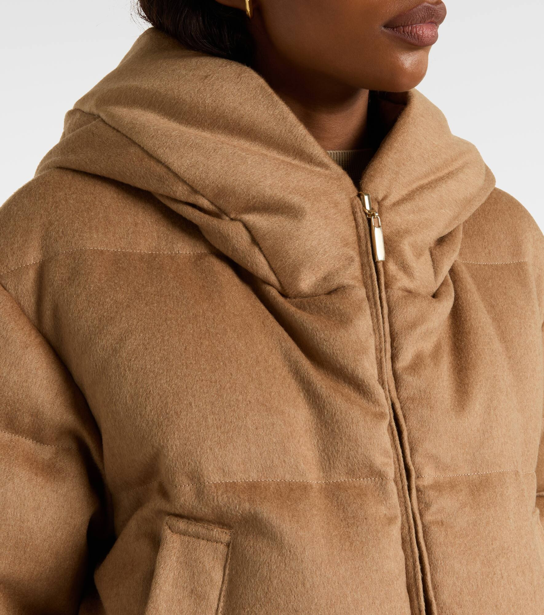 Dalia reversible camel hair taffeta down jacket - 4