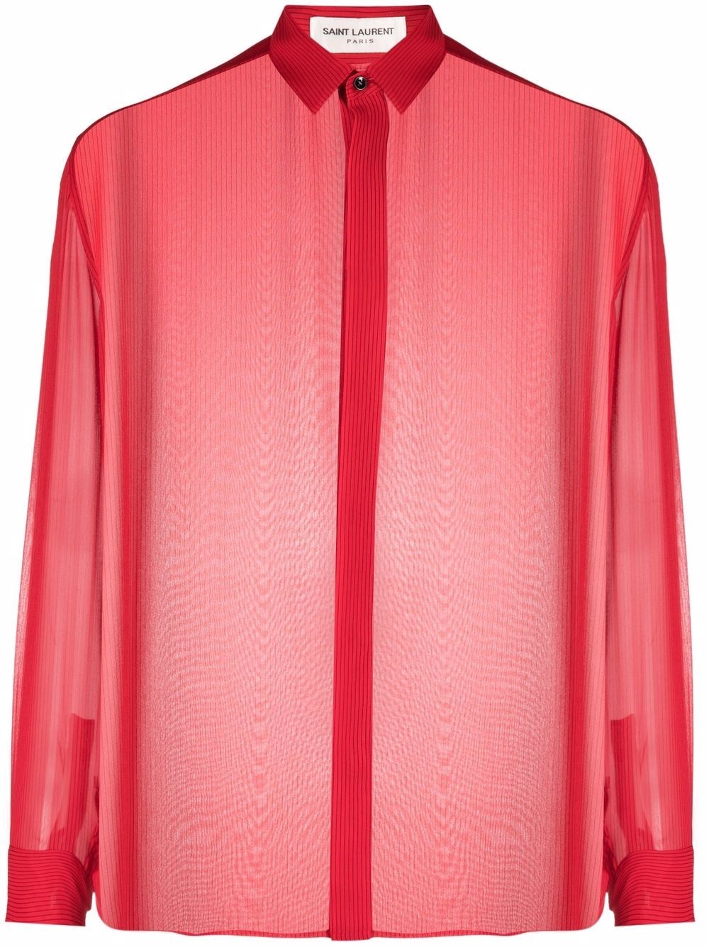 sheer long-sleeve shirt - 1