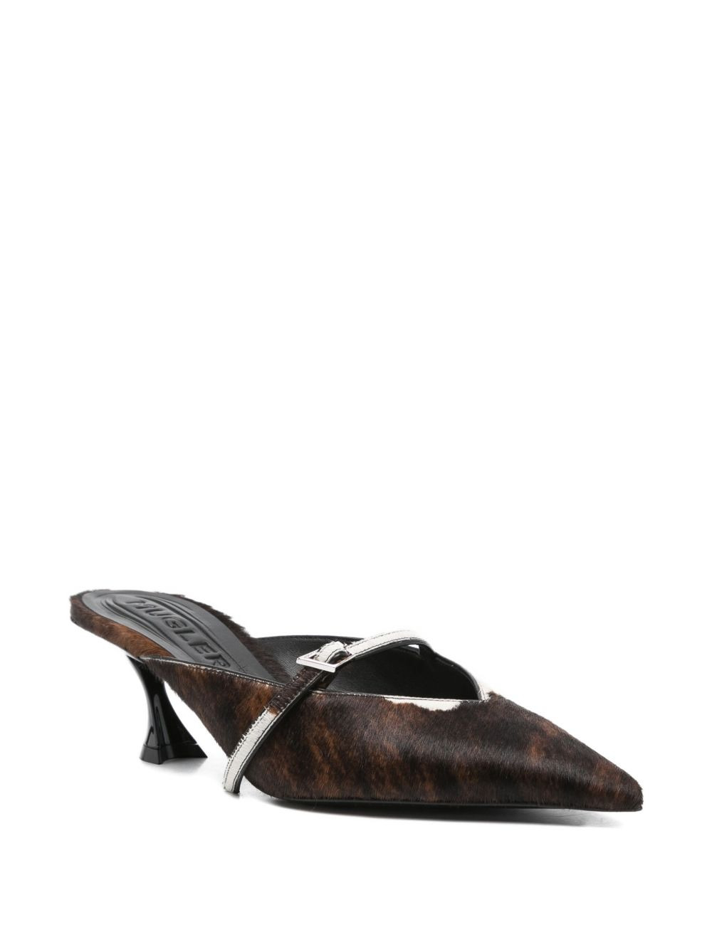60mm cow-print pointed-toe mules - 2