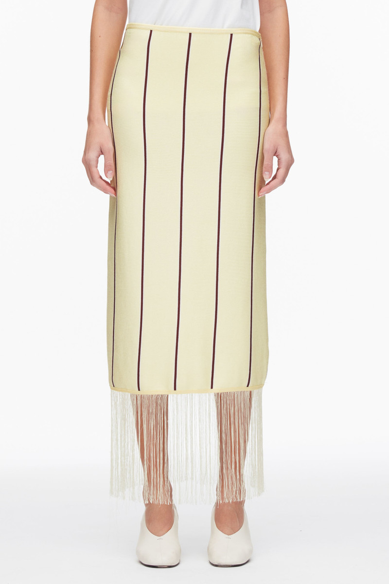 Stripe Midi Skirt with Fringe 3