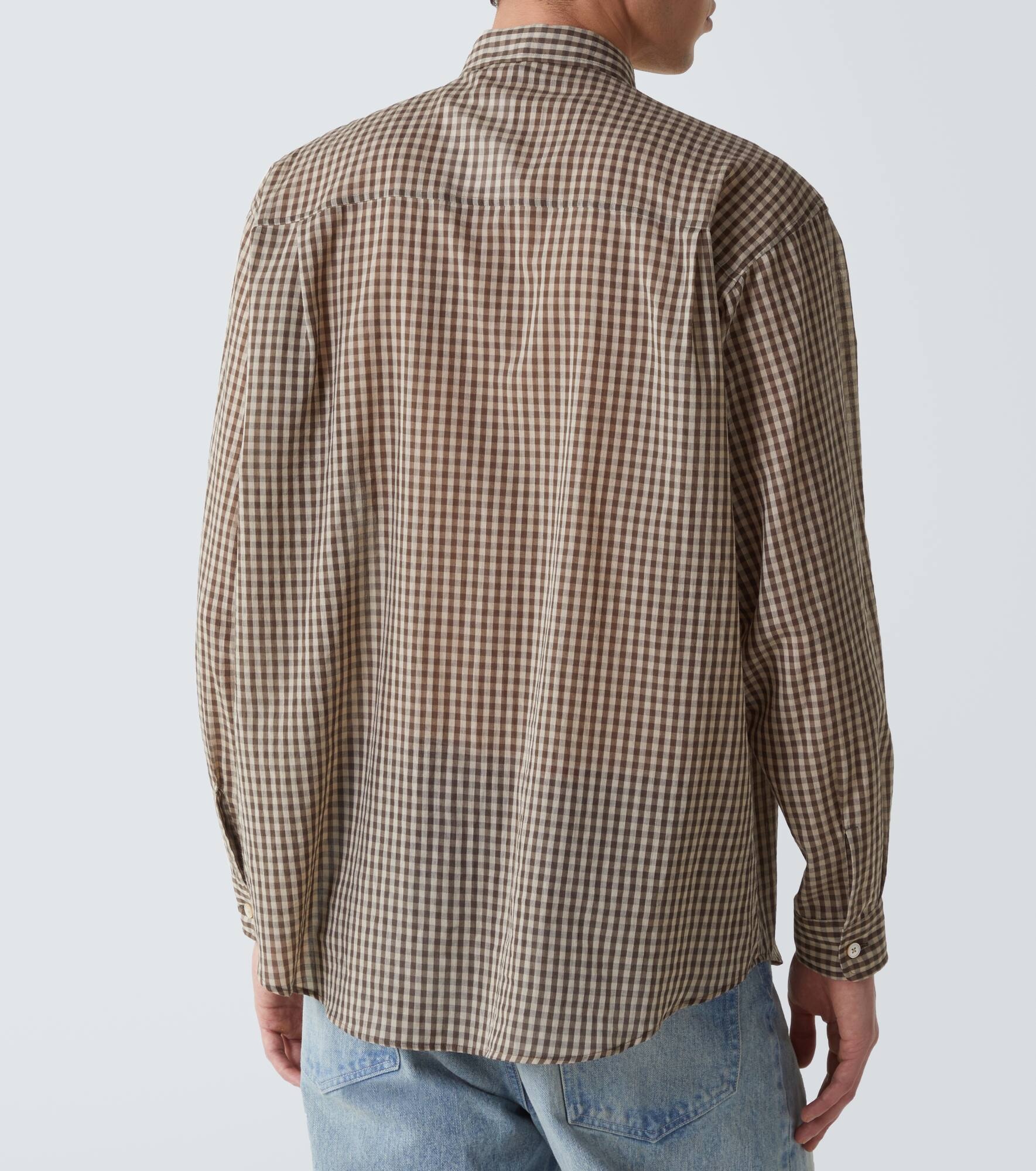 Airy gingham cotton shirt - 4