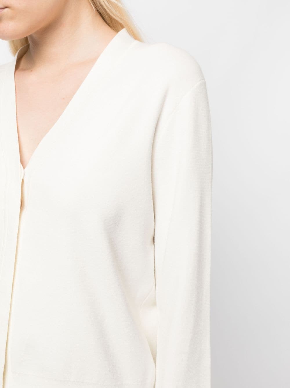 V-neck crepe cardigan - 5