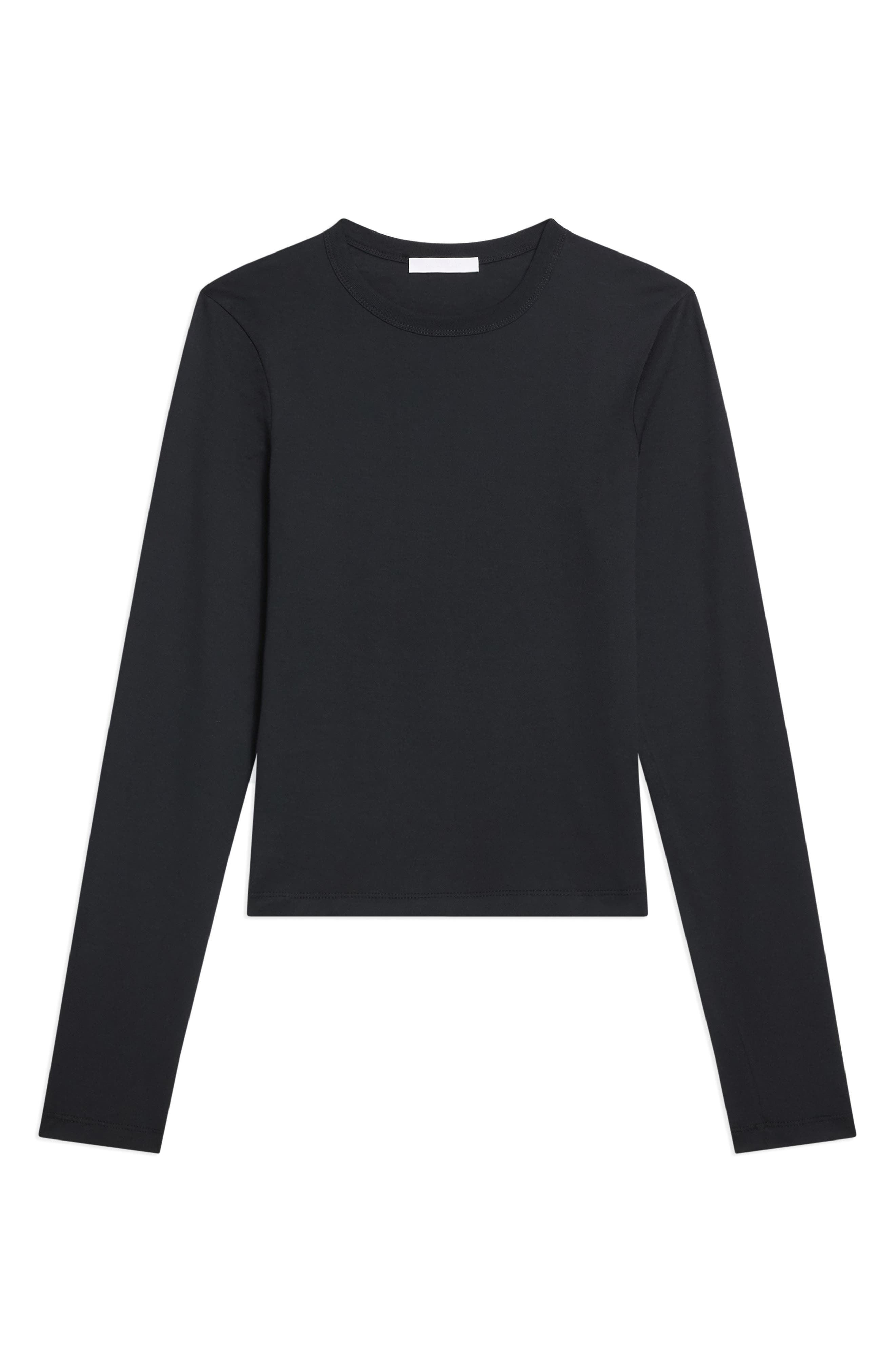 Helmut Lang Slim Long Sleeve Cotton T-Shirt in Black - 5