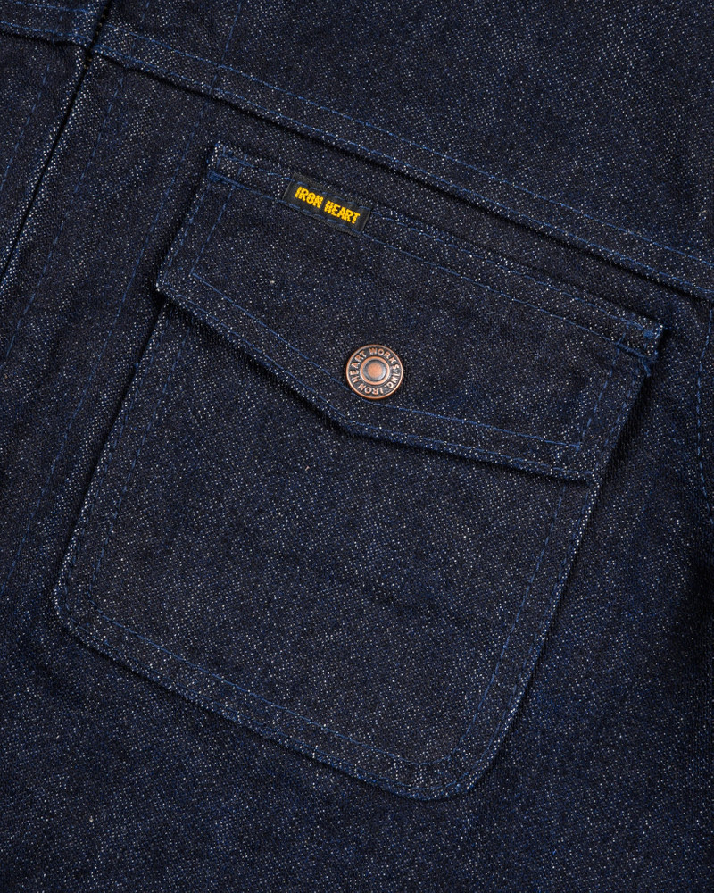 IHJ-122-IND 14OZ BROKEN TWILL SELVEDGE DENIM WORK JACKET - INDIGO 8