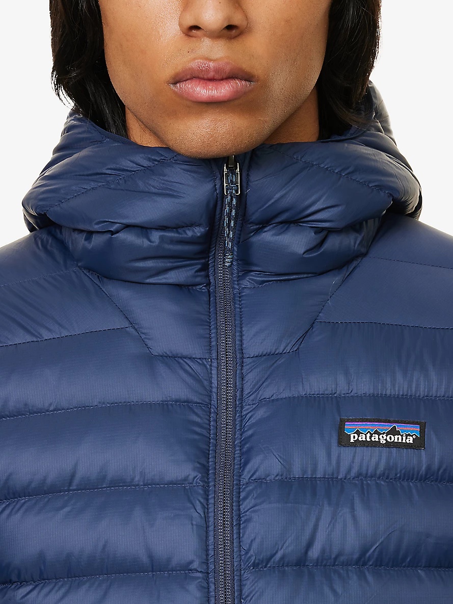 Padded recycled shell-down hooded jacket - 5