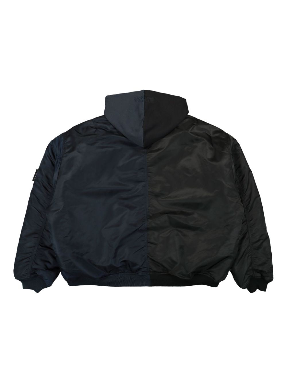two-tone zip-up hoodie - 3