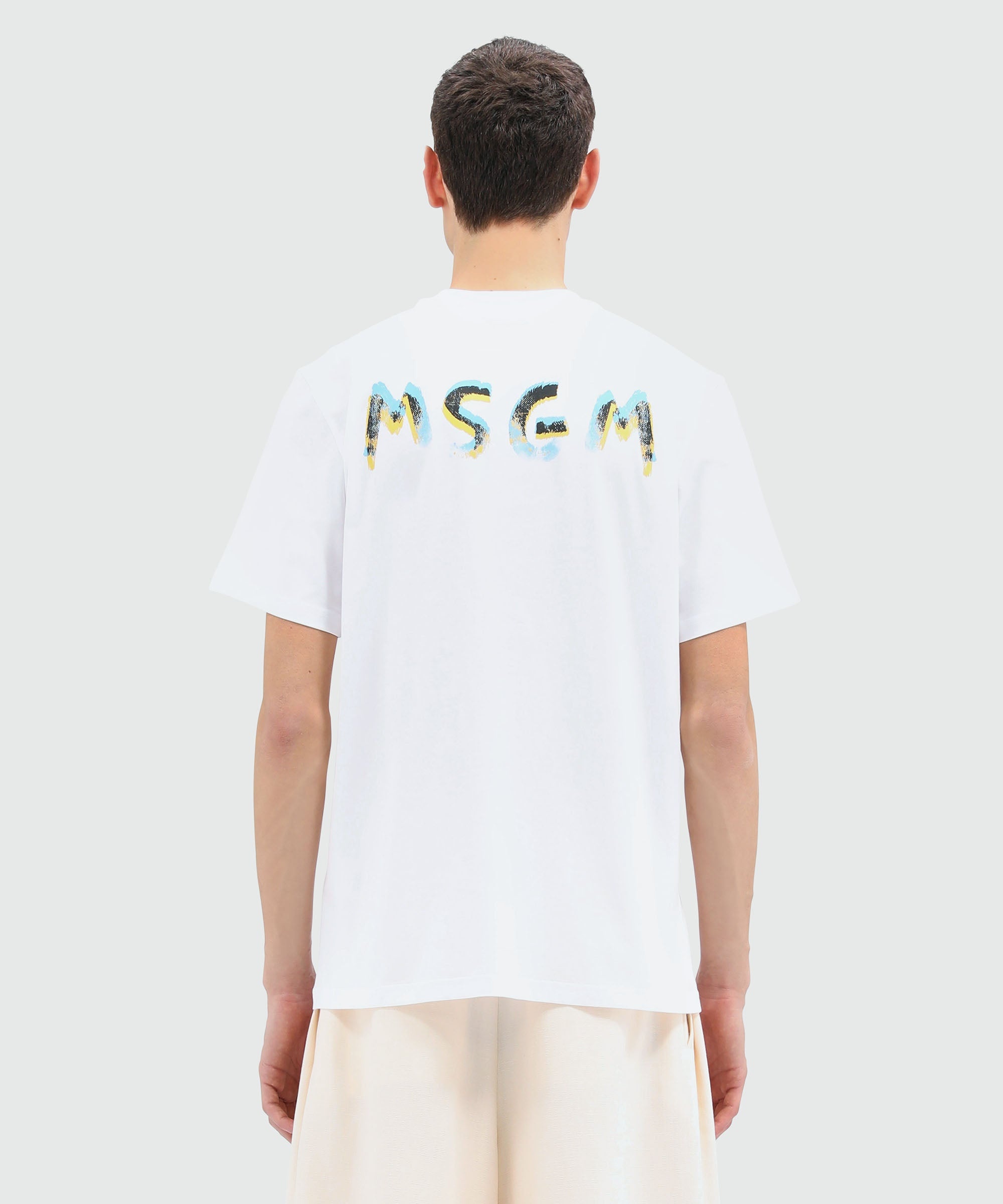 White jersey T-Shirt with crayon logo - 3