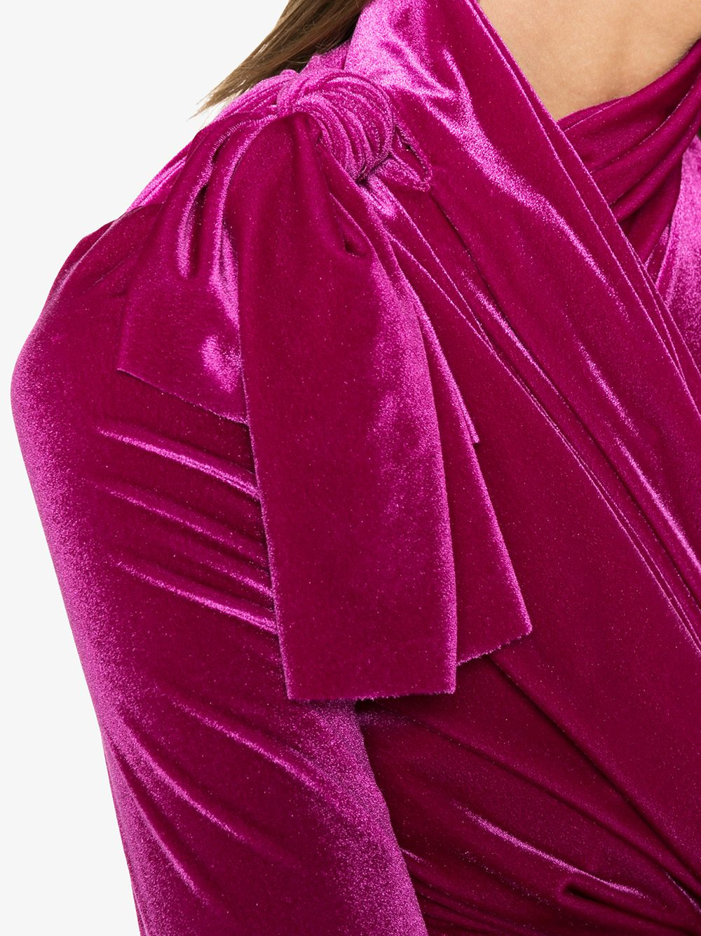 wrap velvet mini dress - 5