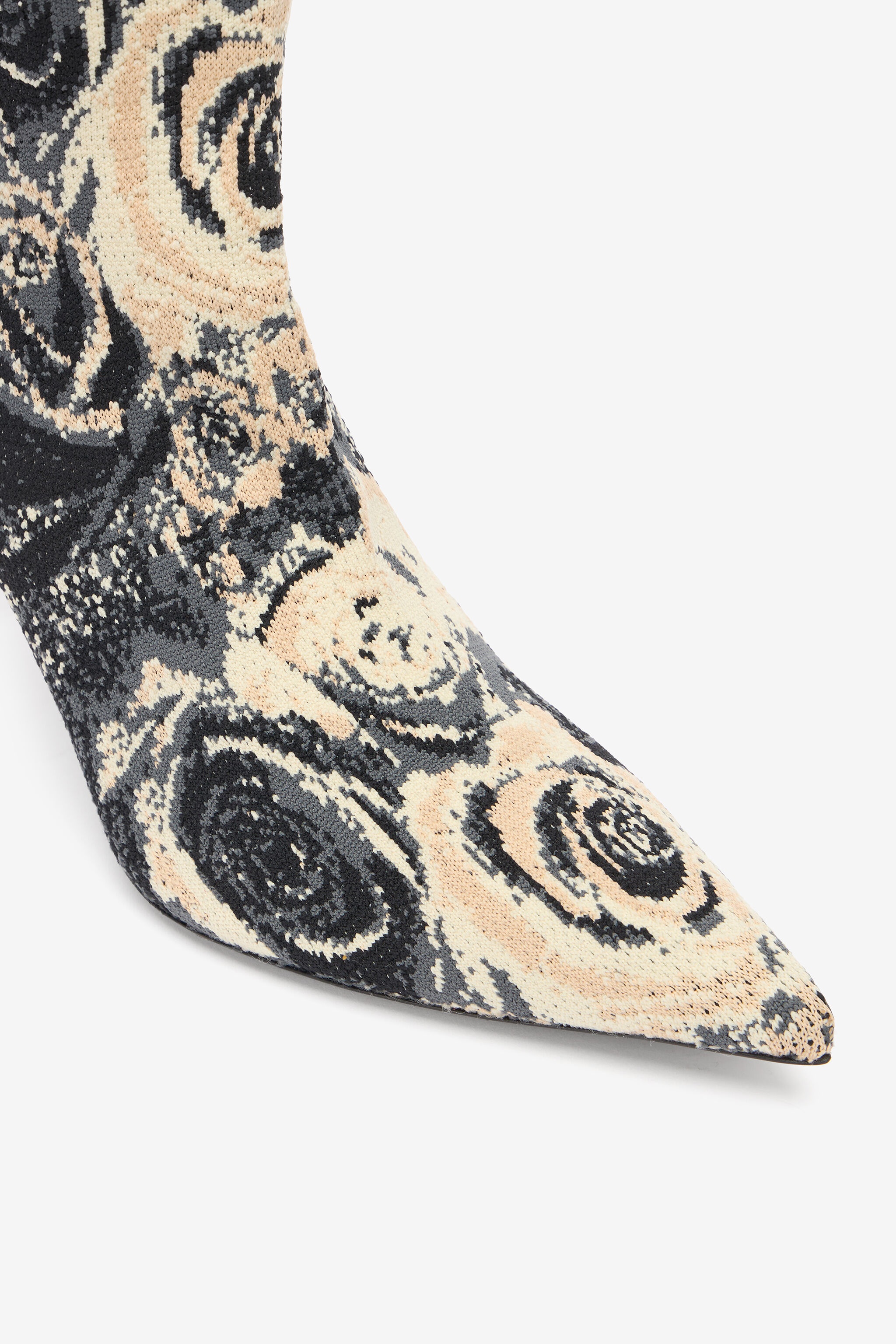 Ankle Boots With Rose Inlay - 5