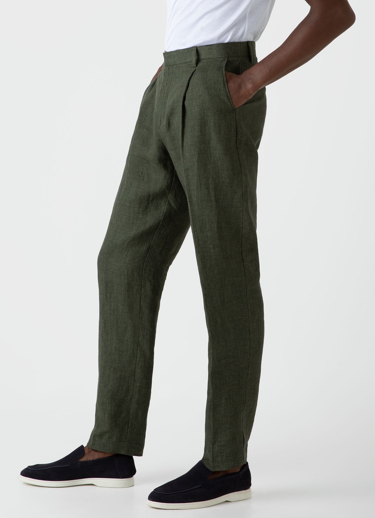 Pleated Linen Trouser - 5