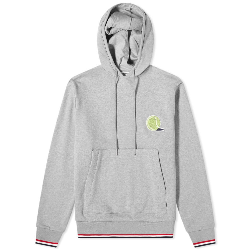 Thom Browne Tennis Ball Icon Stripe Tipped Hoody - 1