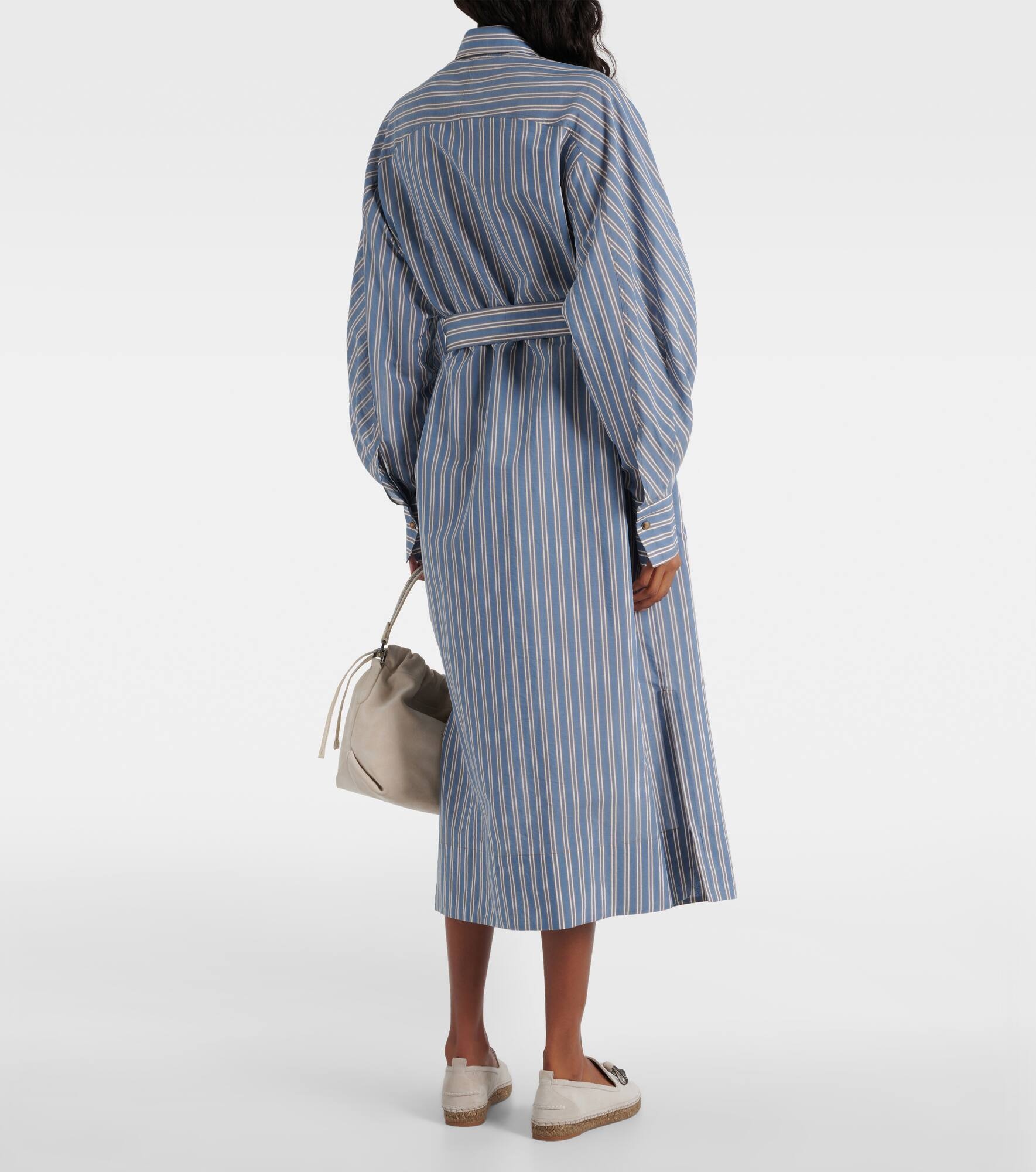 Striped cotton and silk shirt dress - 3