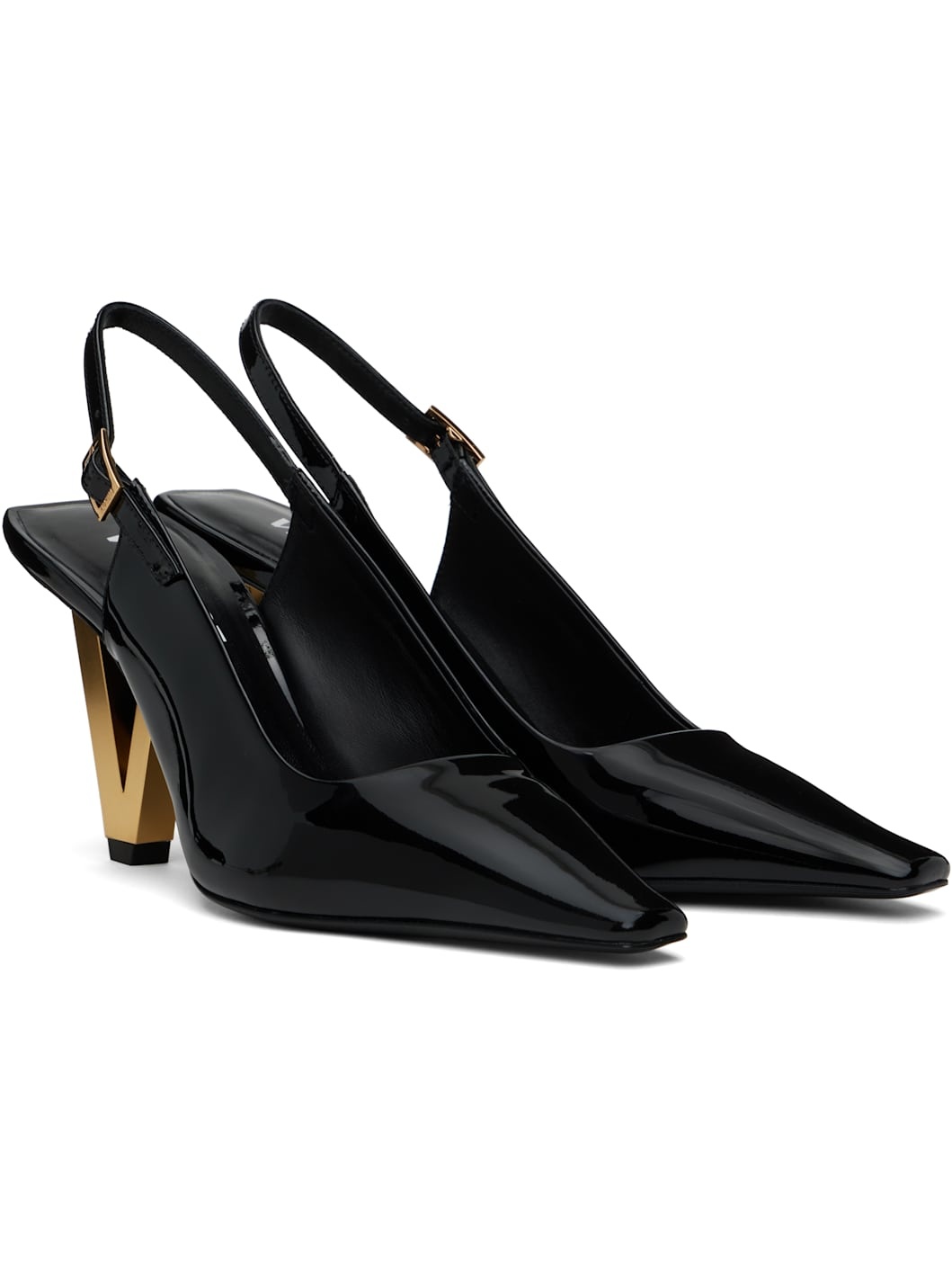 Black V2025 Patent Slingback 85 mm Heels - 4