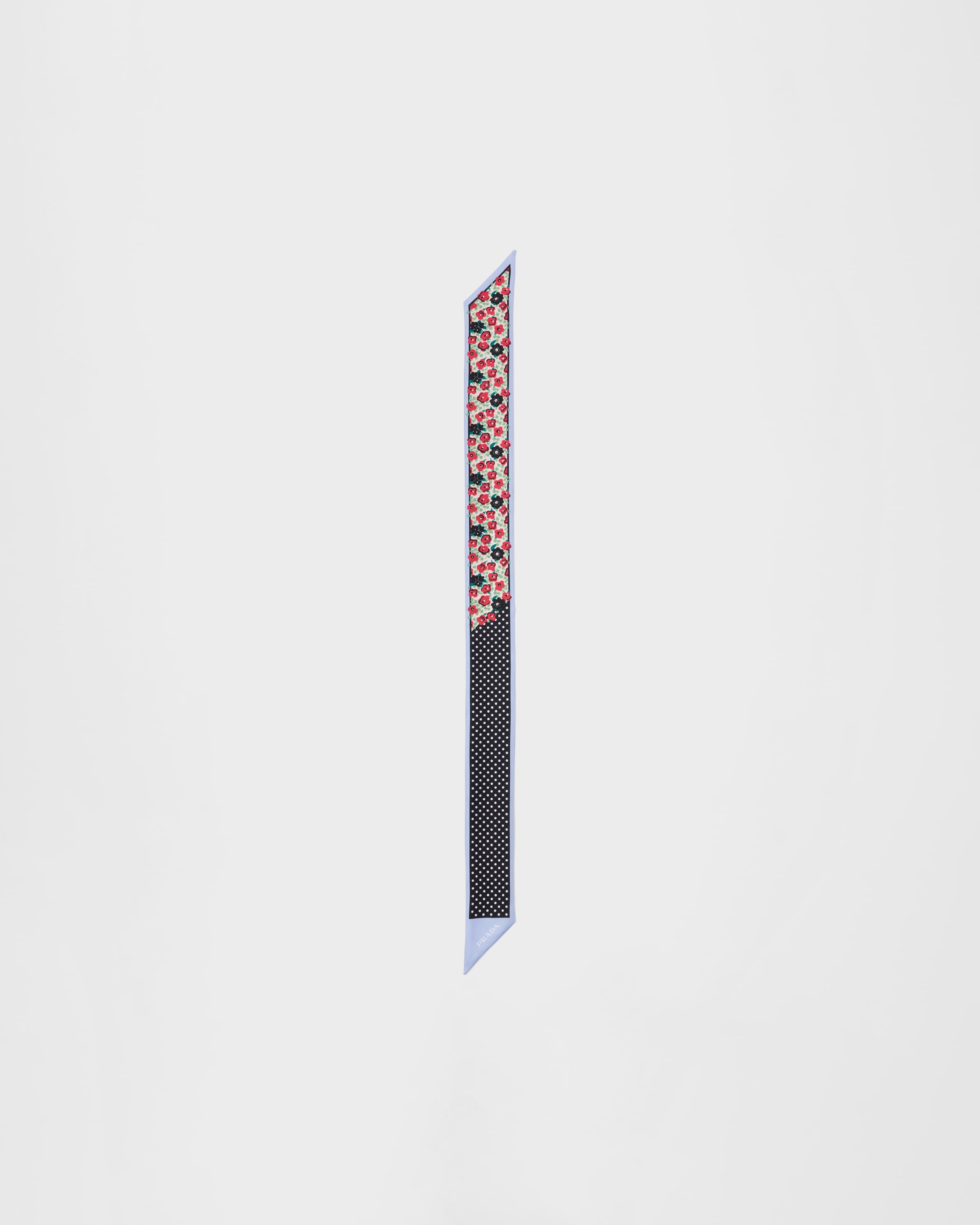 Printed silk twill skinny scarf - 3