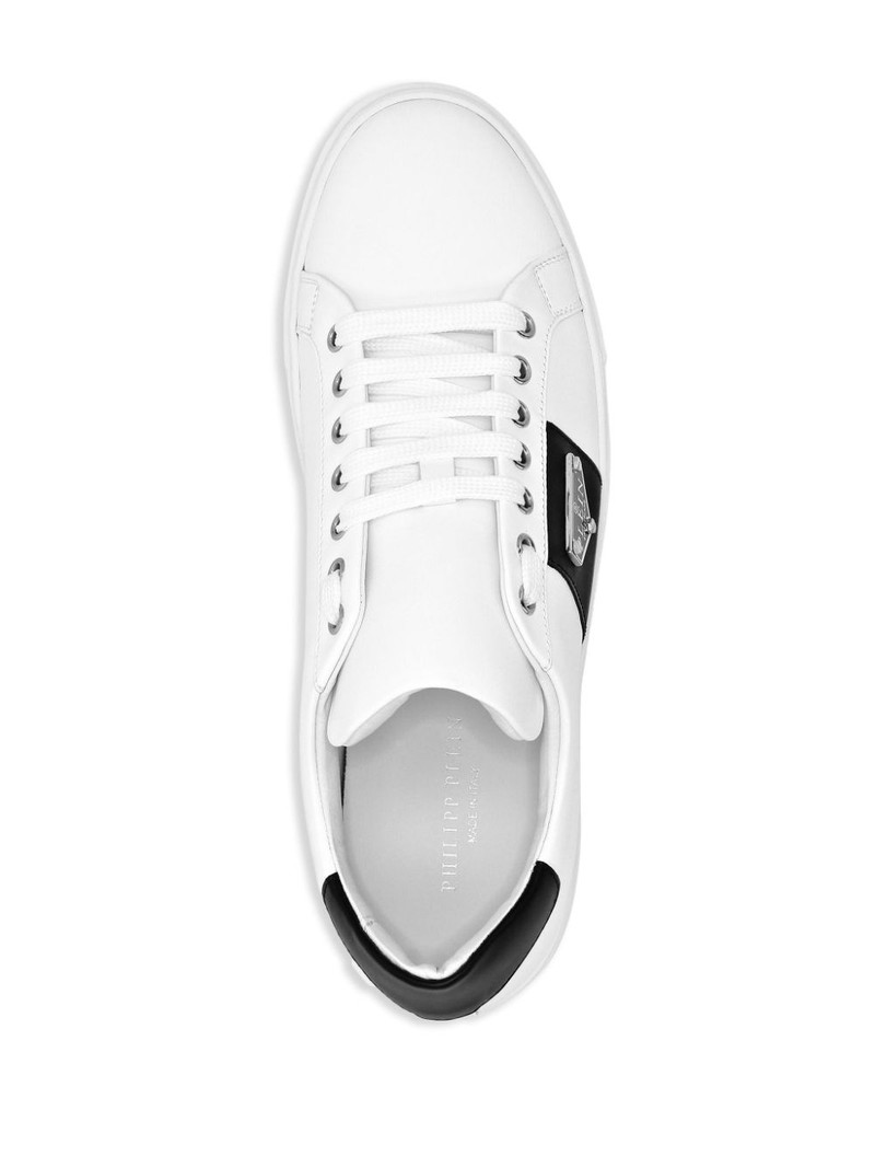 logo-plaque leather sneakers 3