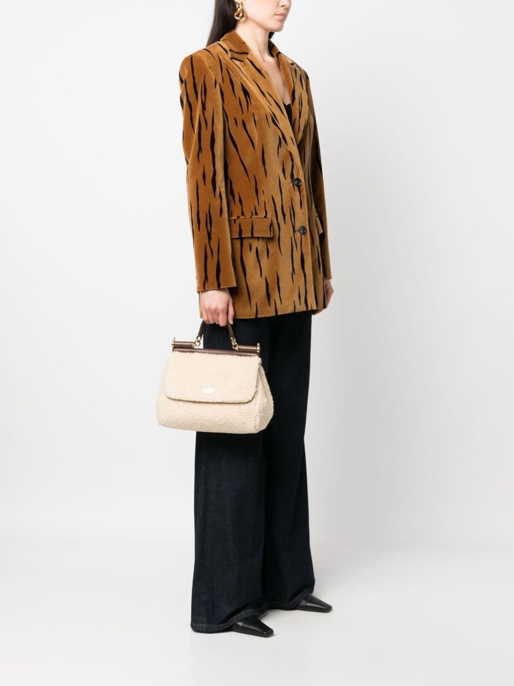 medium Sicily shearling tote bag - 2