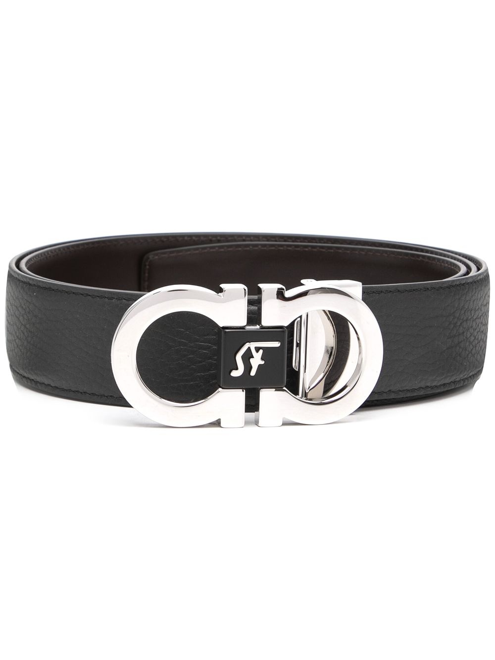 Gancini buckle leather belt - 1