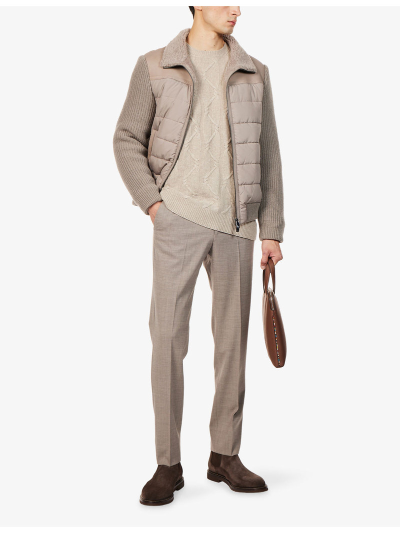 CORNELIANI Cable-Knit Crewneck Wool And Cashmere Jumper outlook