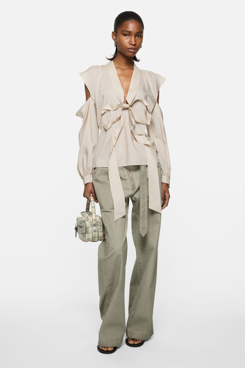 Acne Studios Twill trousers with belt - Clay beige outlook