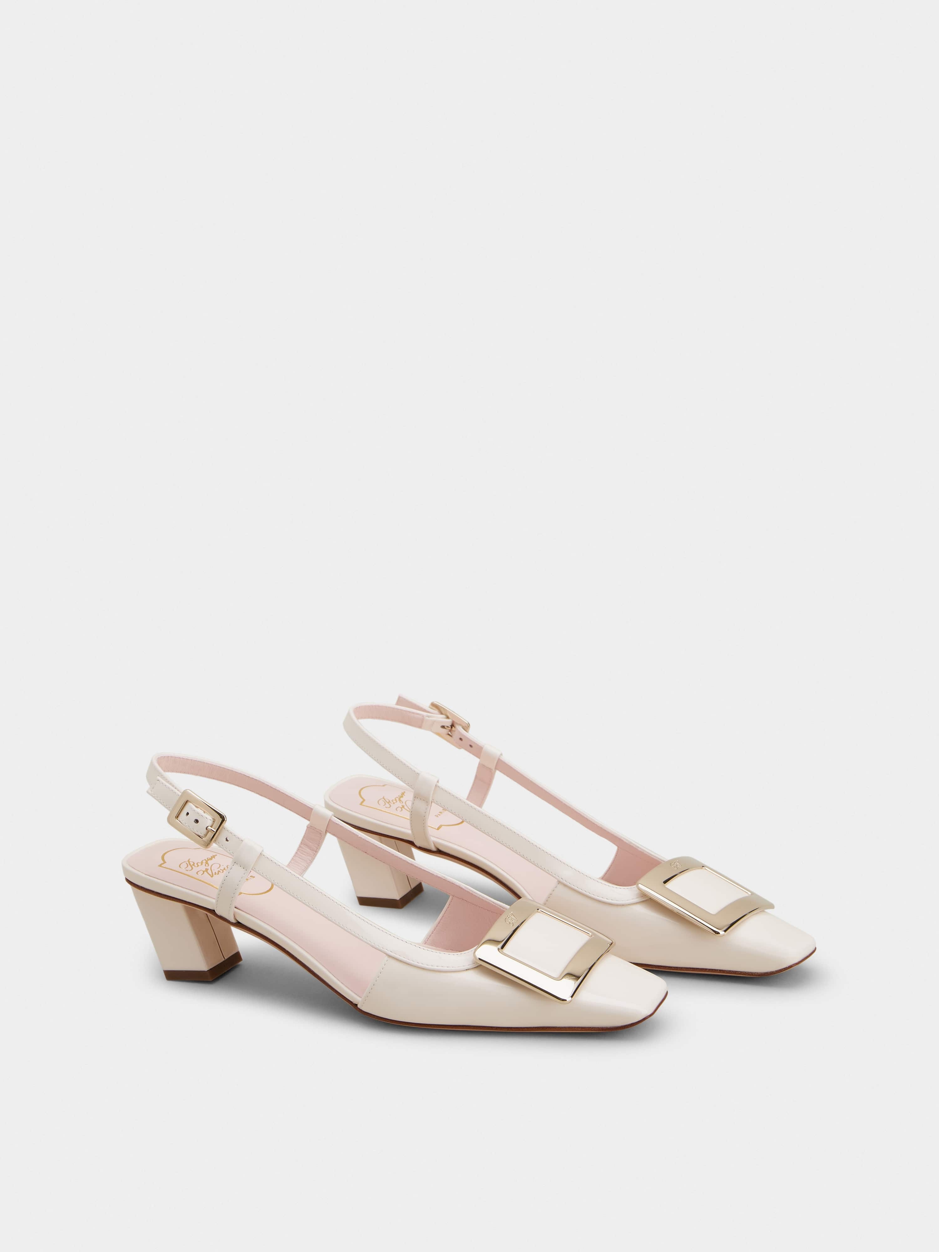 Belle Vivier Metal Buckle Slingback Pumps in Patent Leather - 2