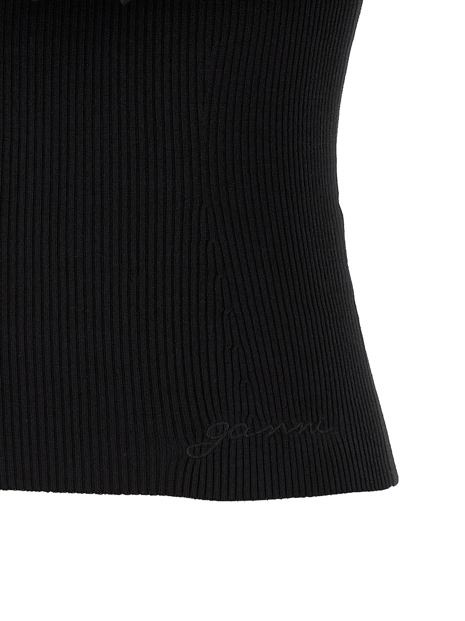 Melange Knit Tops Black - 4