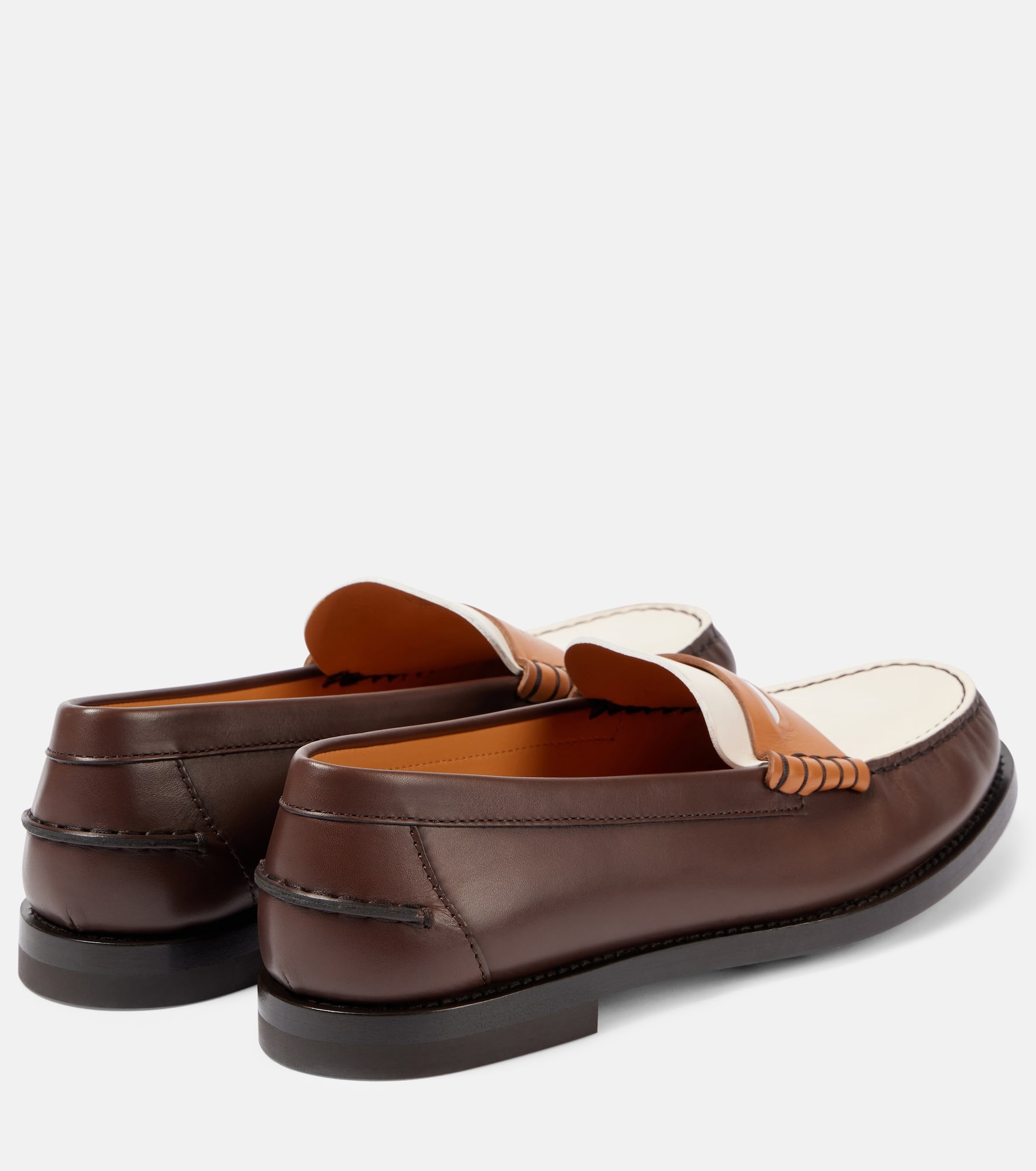 Colorblocked leather penny loafers - 2